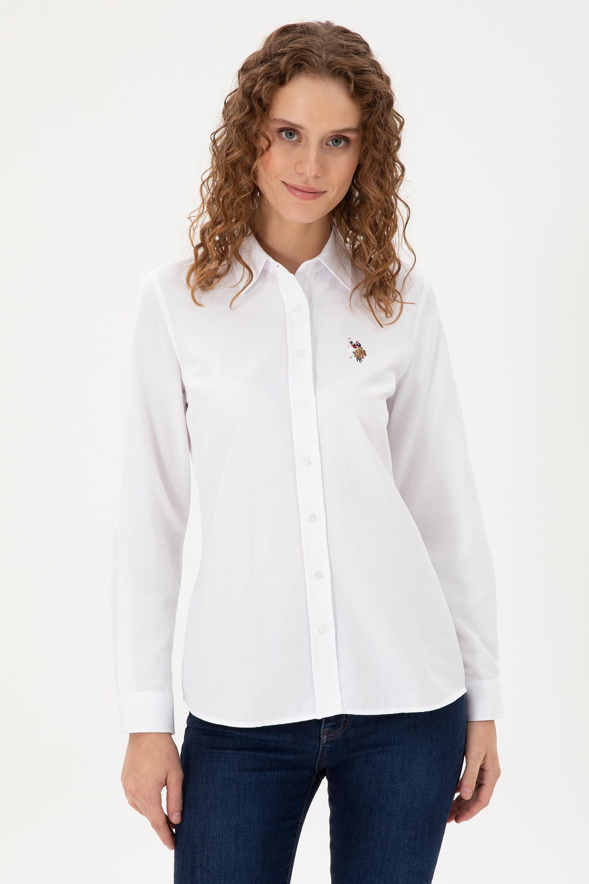 U.S. Polo Assn. Kadın Gömlek 50295704-VR013 Beyaz