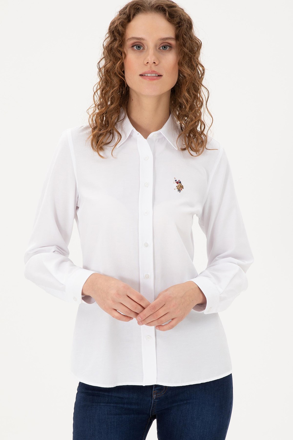 U.S. Polo Assn. Kadın Gömlek 50295704-VR013 Beyaz