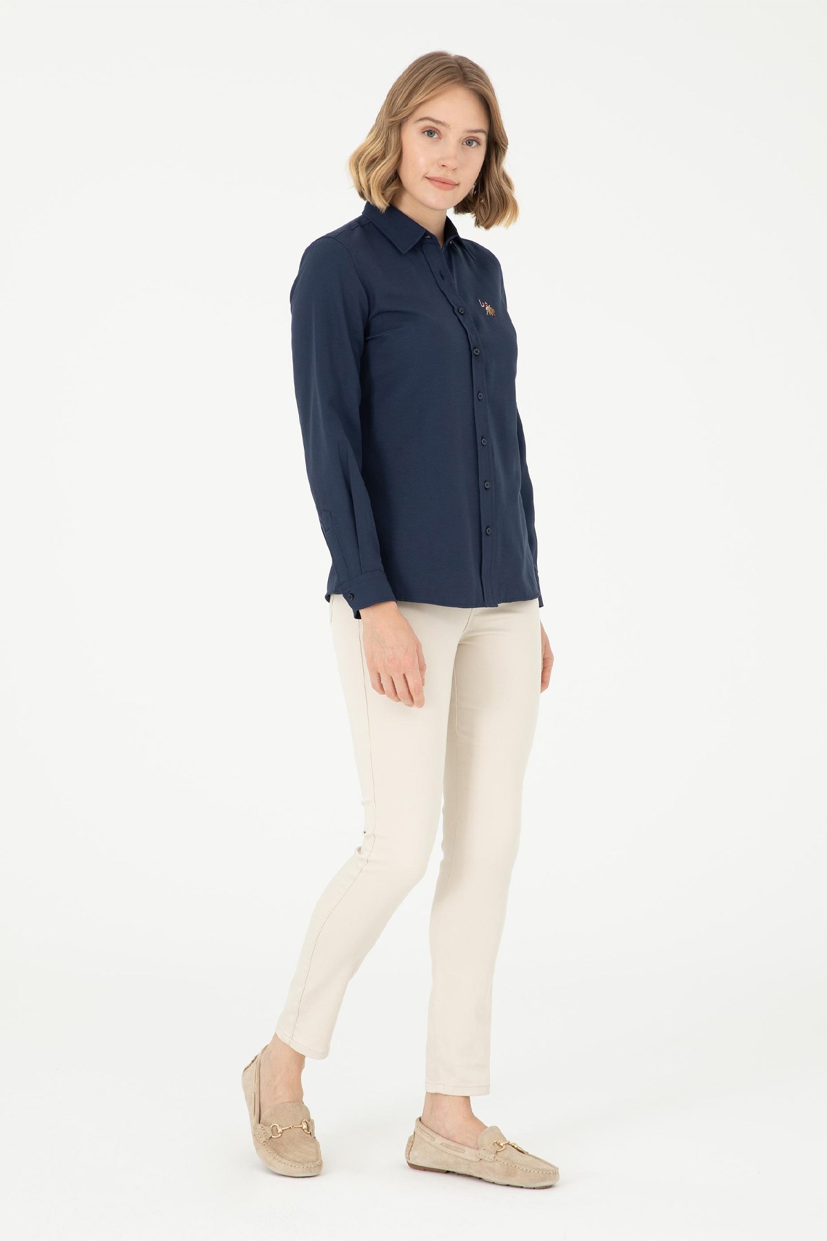 U.S. Polo Assn. Kadın Gömlek 50295704-VR033 Lacivert