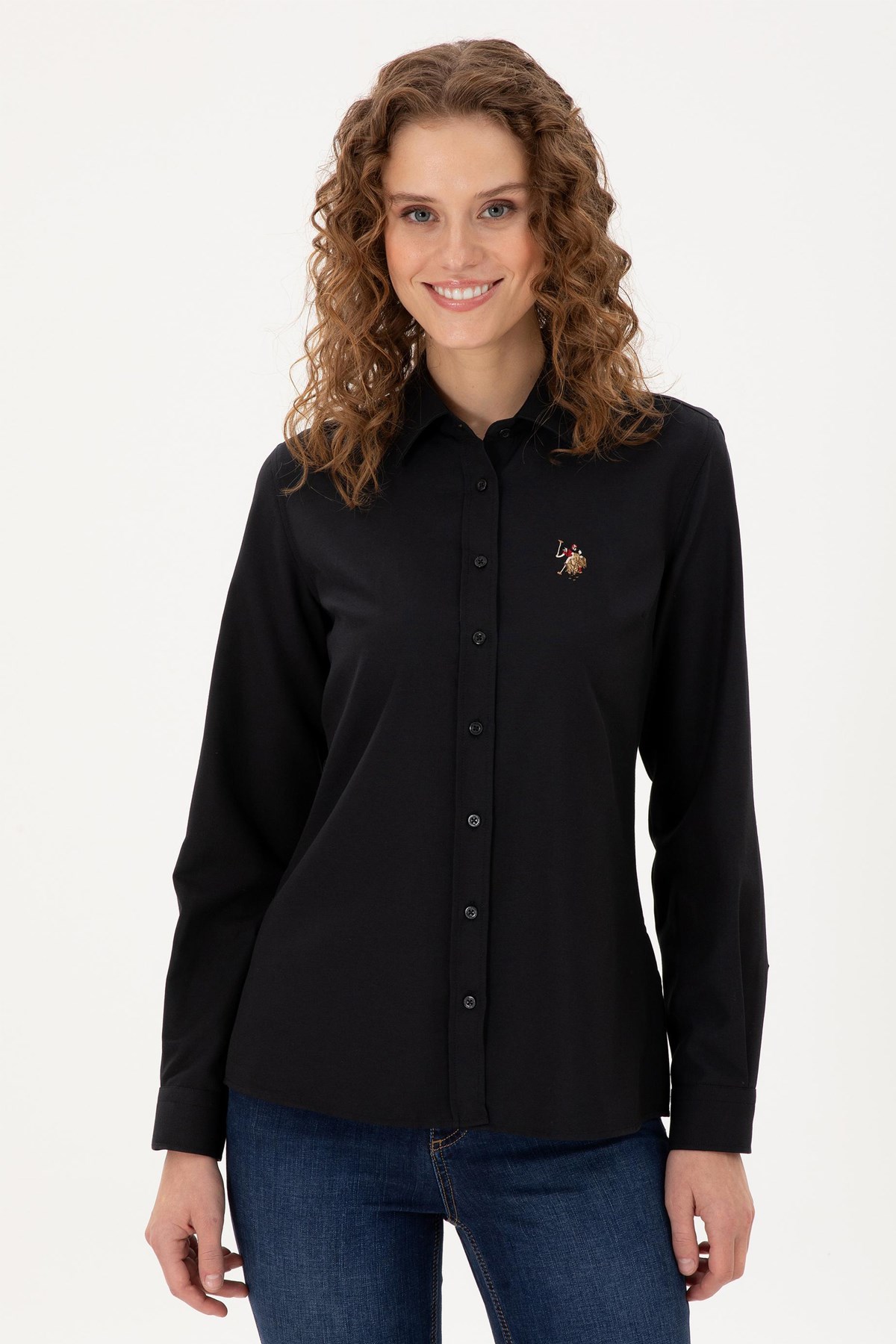U.S. Polo Assn. Kadın Gömlek 50295704-VR046 Siyah