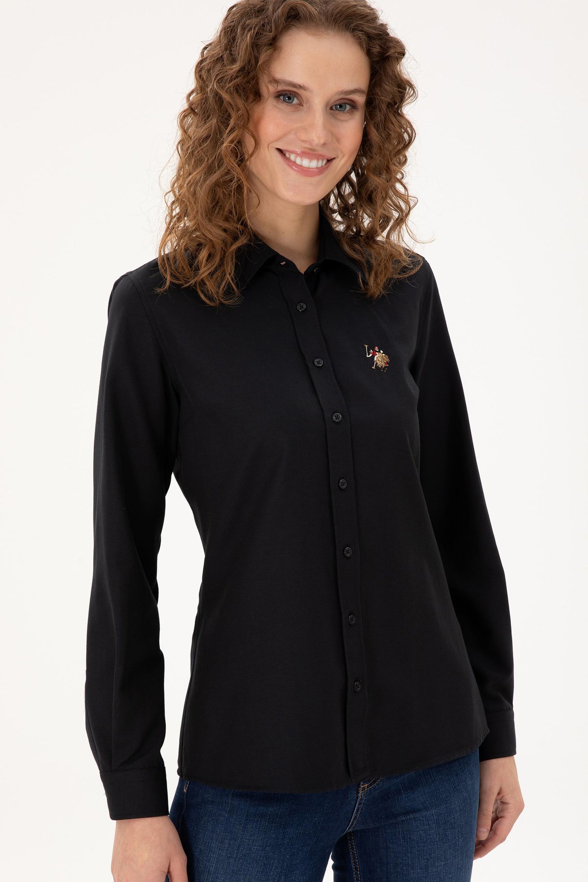 U.S. Polo Assn. Kadın Gömlek 50295704-VR046 Siyah