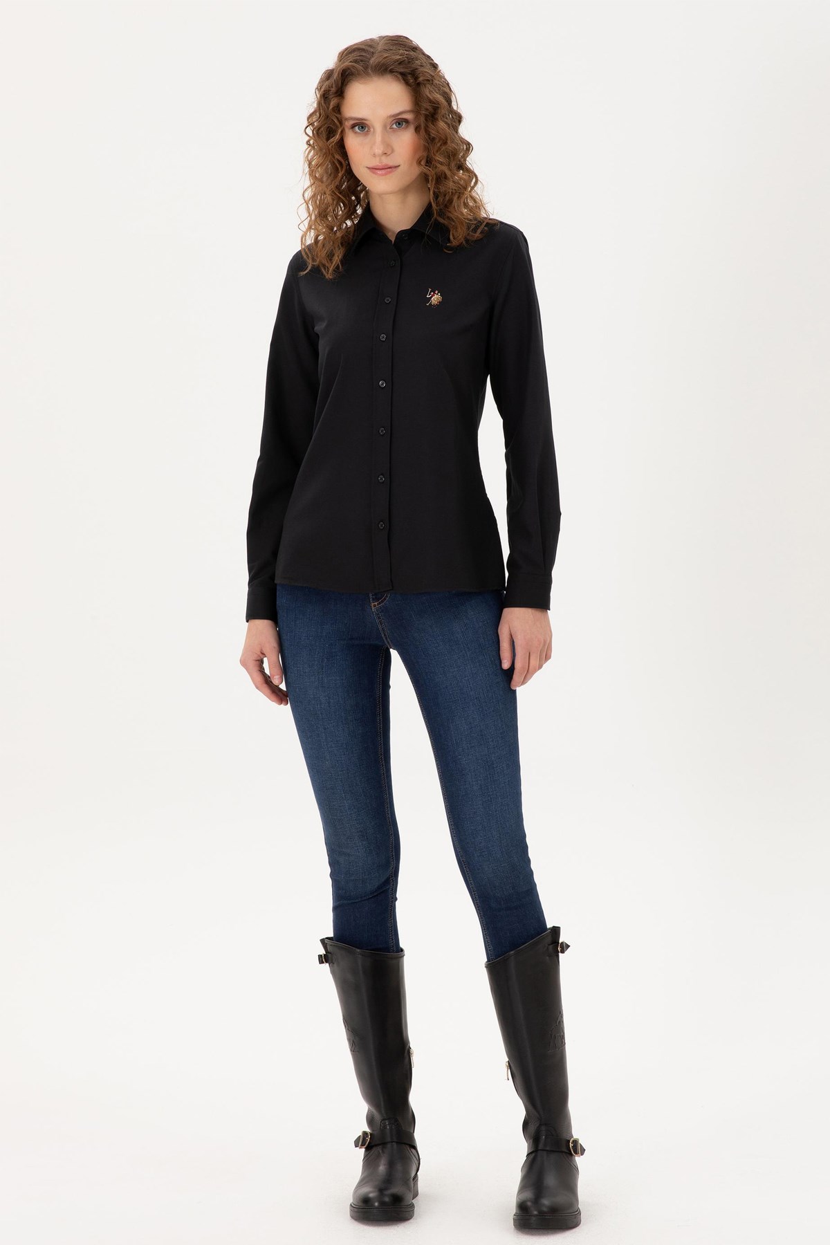 U.S. Polo Assn. Kadın Gömlek 50295704-VR046 Siyah