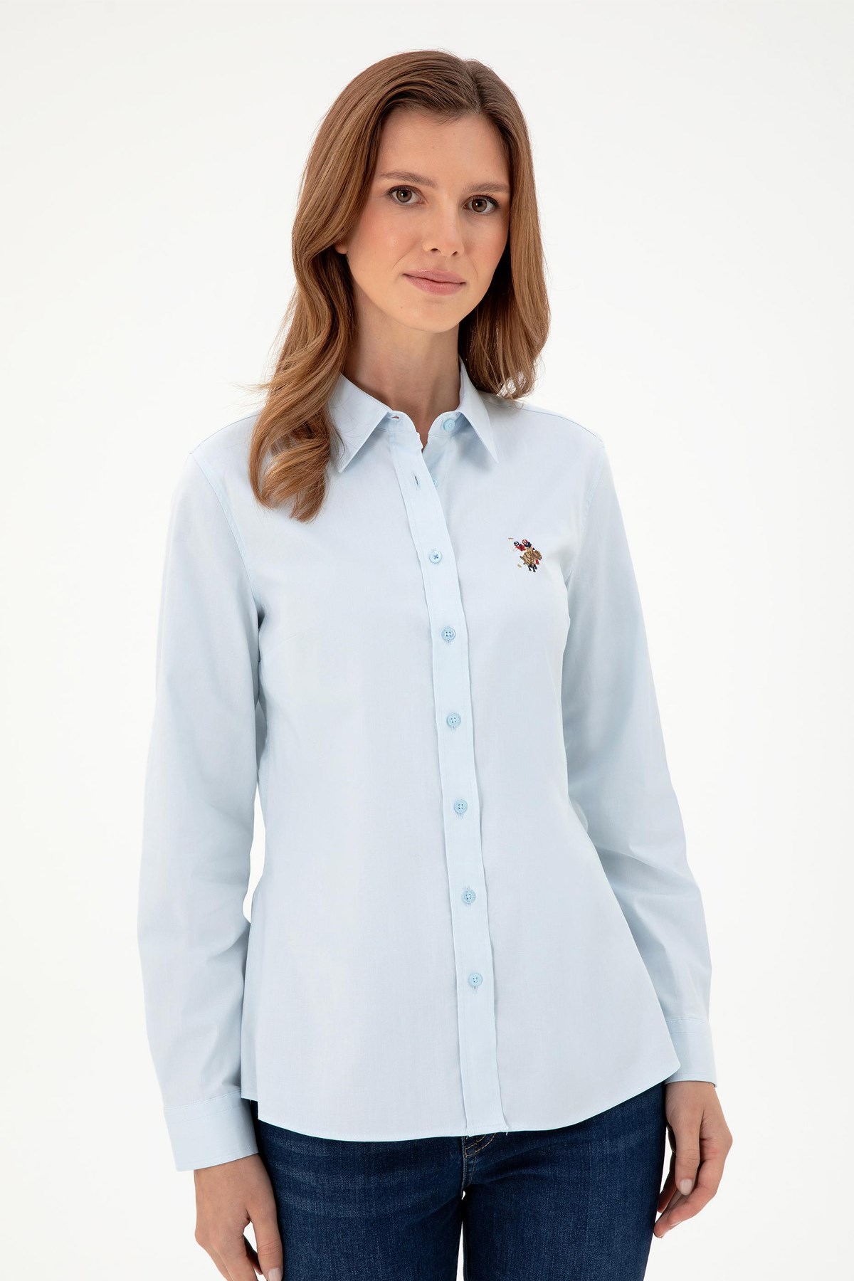 U.S. Polo Assn. Kadın Gömlek 50295710-VR003 Mavi