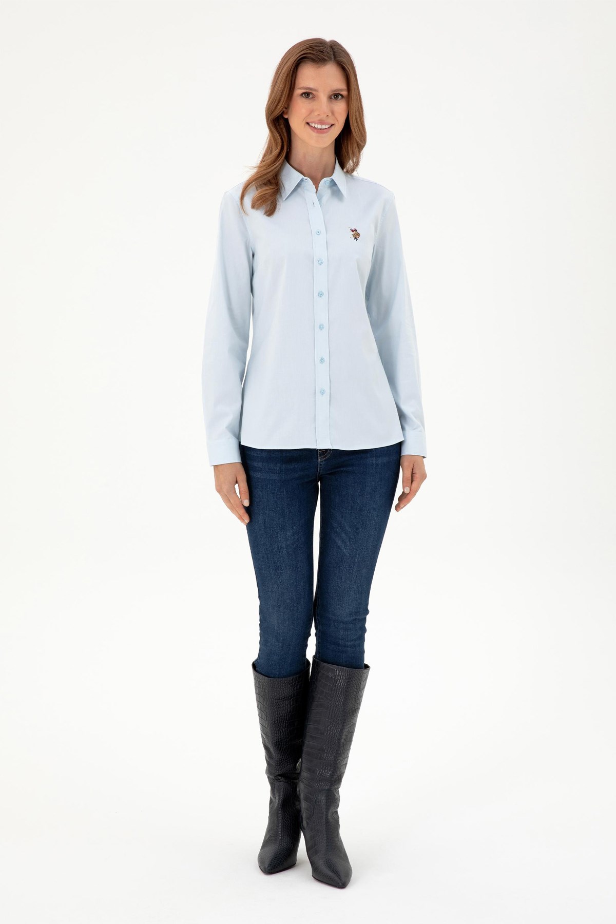 U.S. Polo Assn. Kadın Gömlek 50295710-VR003 Mavi