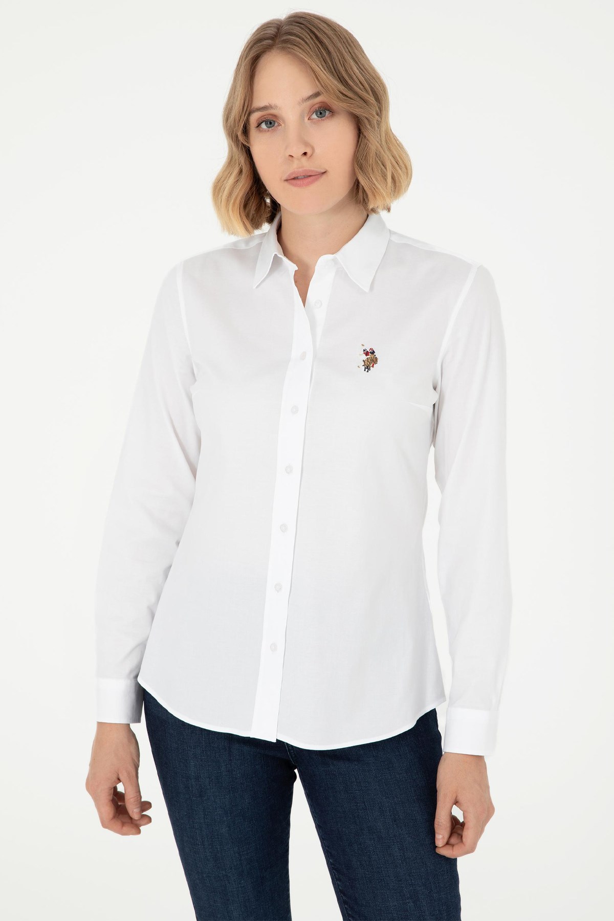 U.S. Polo Assn. Kadın Gömlek 50295710-VR013 Beyaz