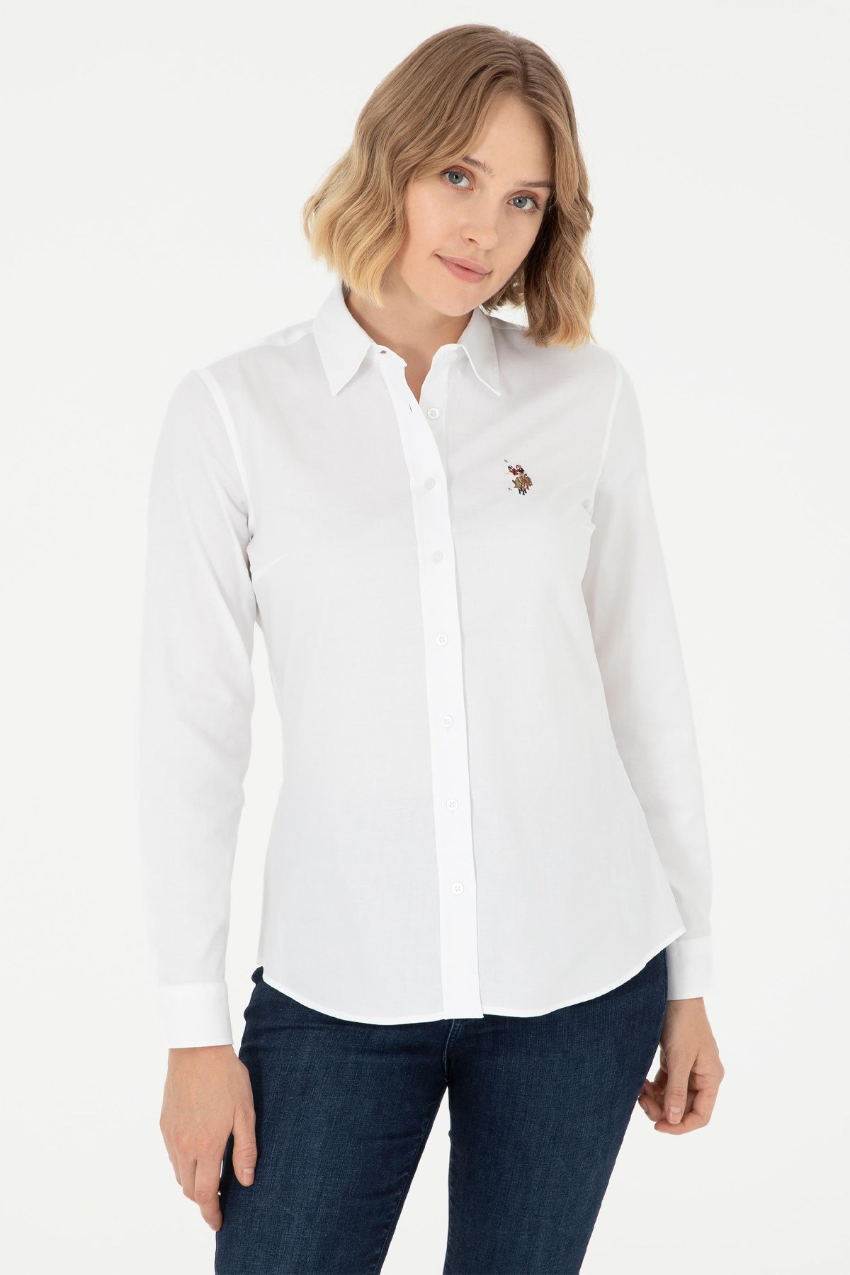 U.S. Polo Assn. Kadın Gömlek 50295710-VR013 Beyaz