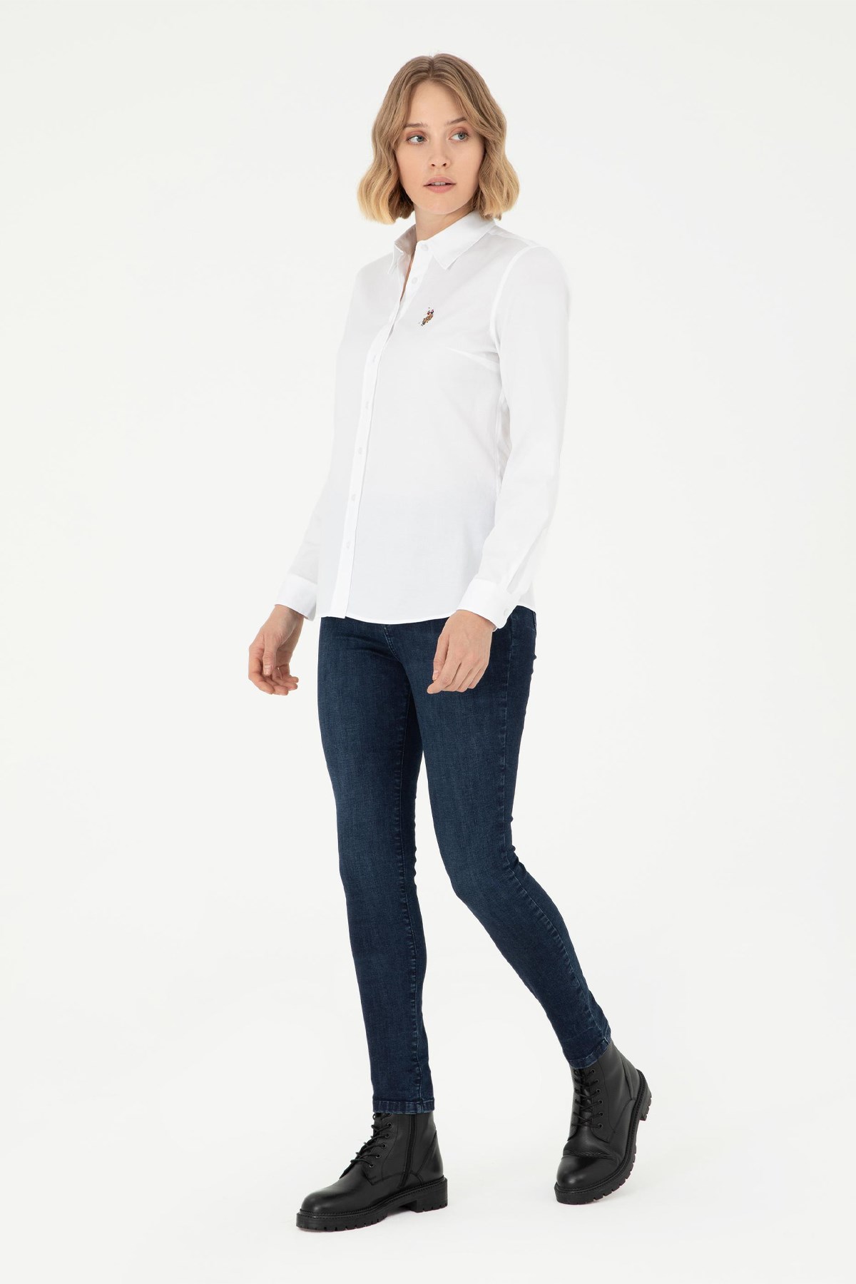 U.S. Polo Assn. Kadın Gömlek 50295710-VR013 Beyaz