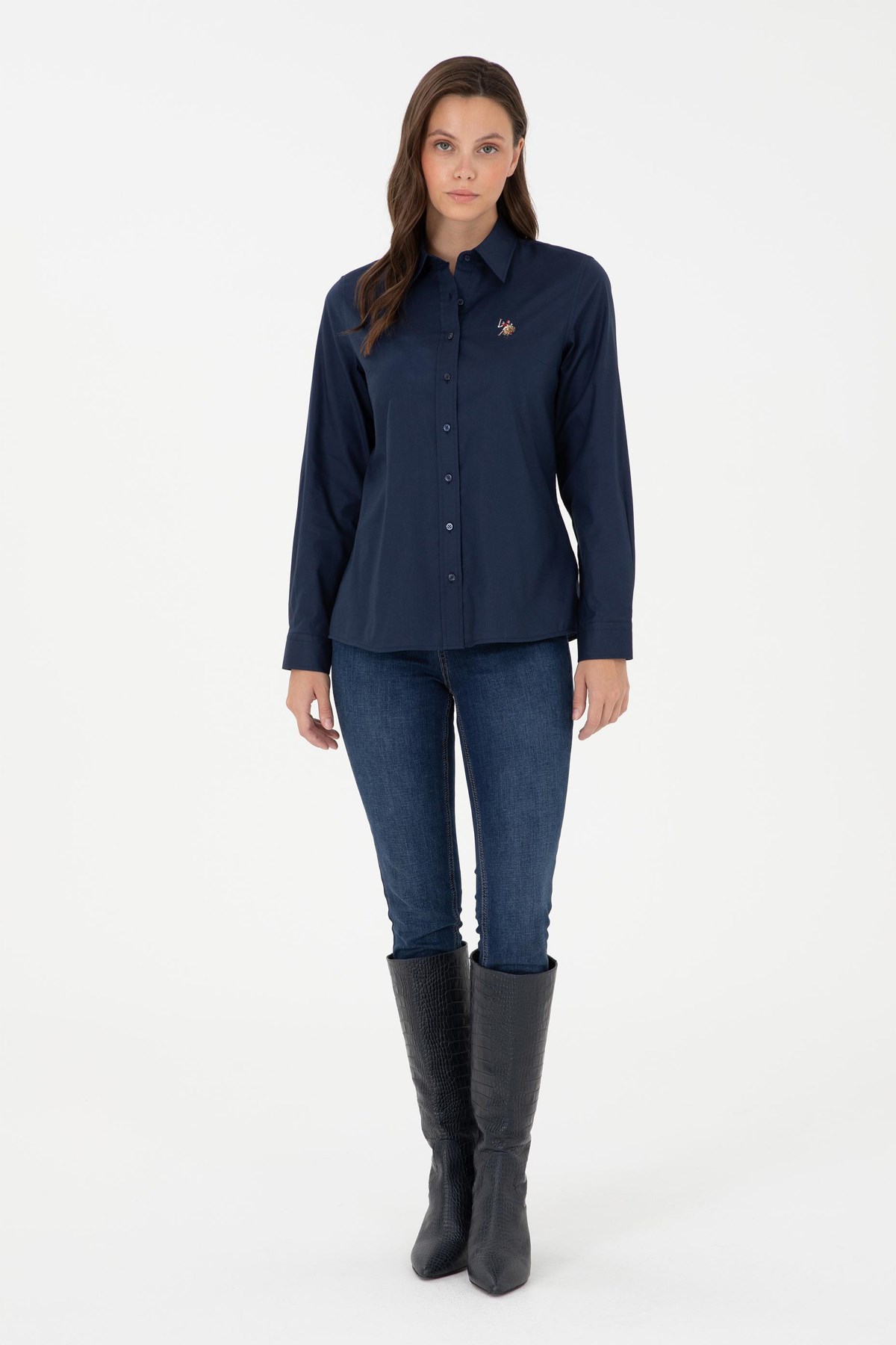 U.S. Polo Assn. Kadın Gömlek 50295710-VR033 Lacivert