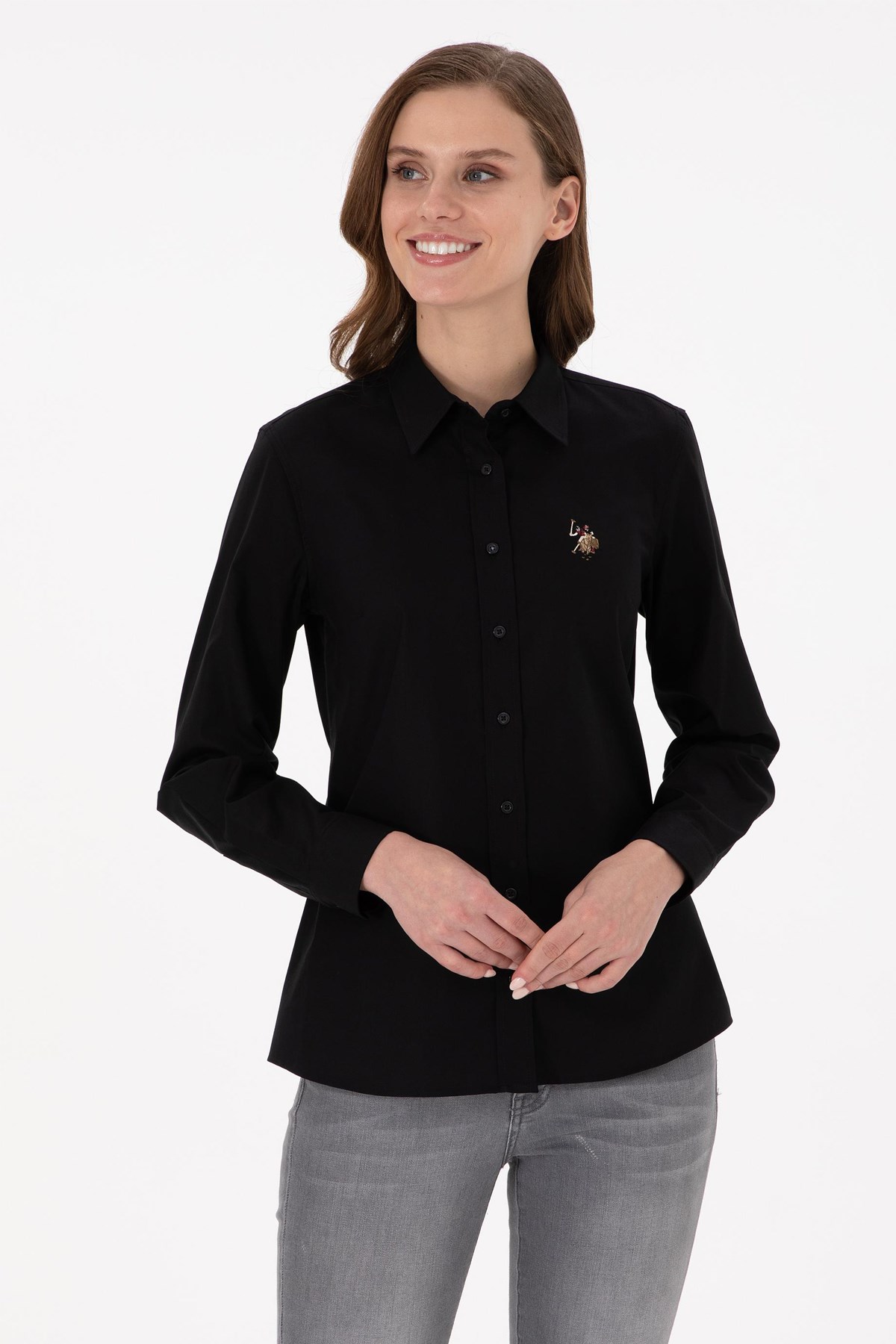 U.S. Polo Assn. Kadın Gömlek 50295710-VR046 Siyah