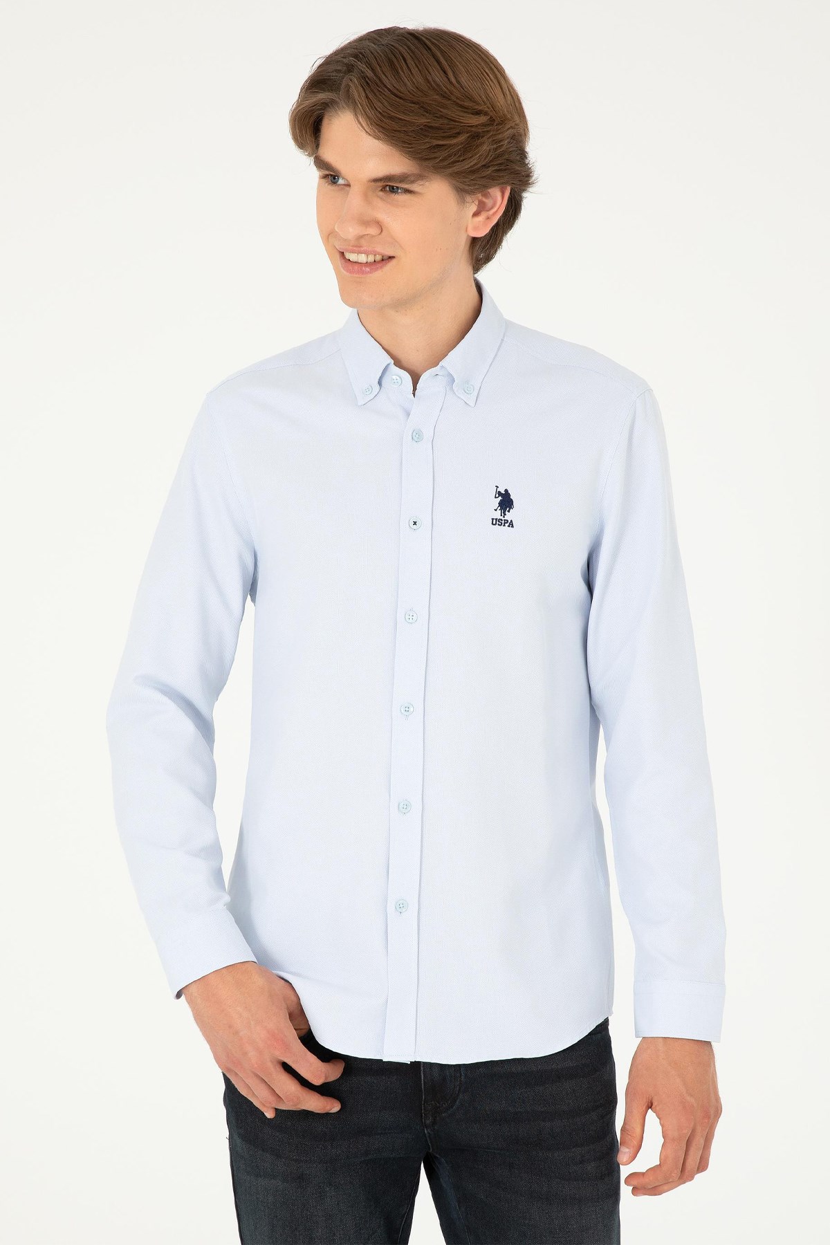 U.S. Polo Assn. Erkek Gömlek 50295897-VR003 Mavi