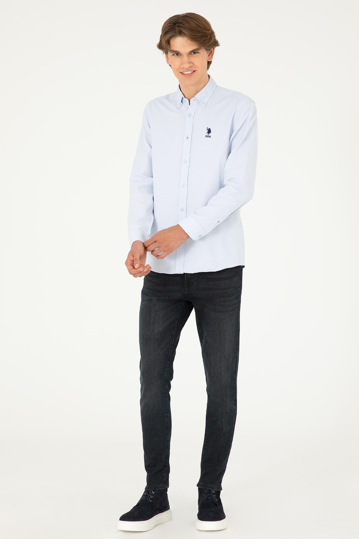 U.S. Polo Assn. Erkek Gömlek 50295897-VR003 Mavi