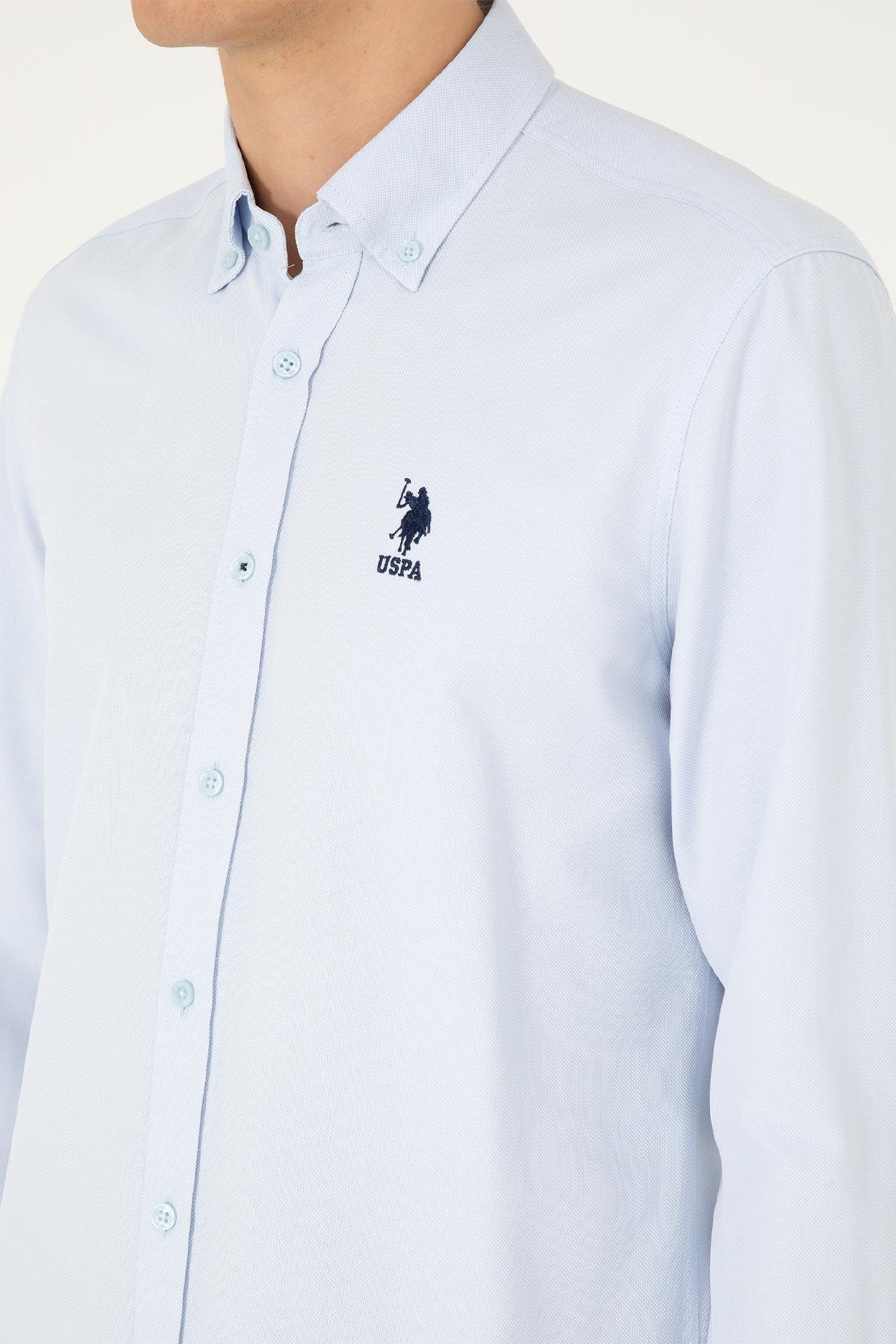 U.S. Polo Assn. Erkek Gömlek 50295897-VR003 Mavi