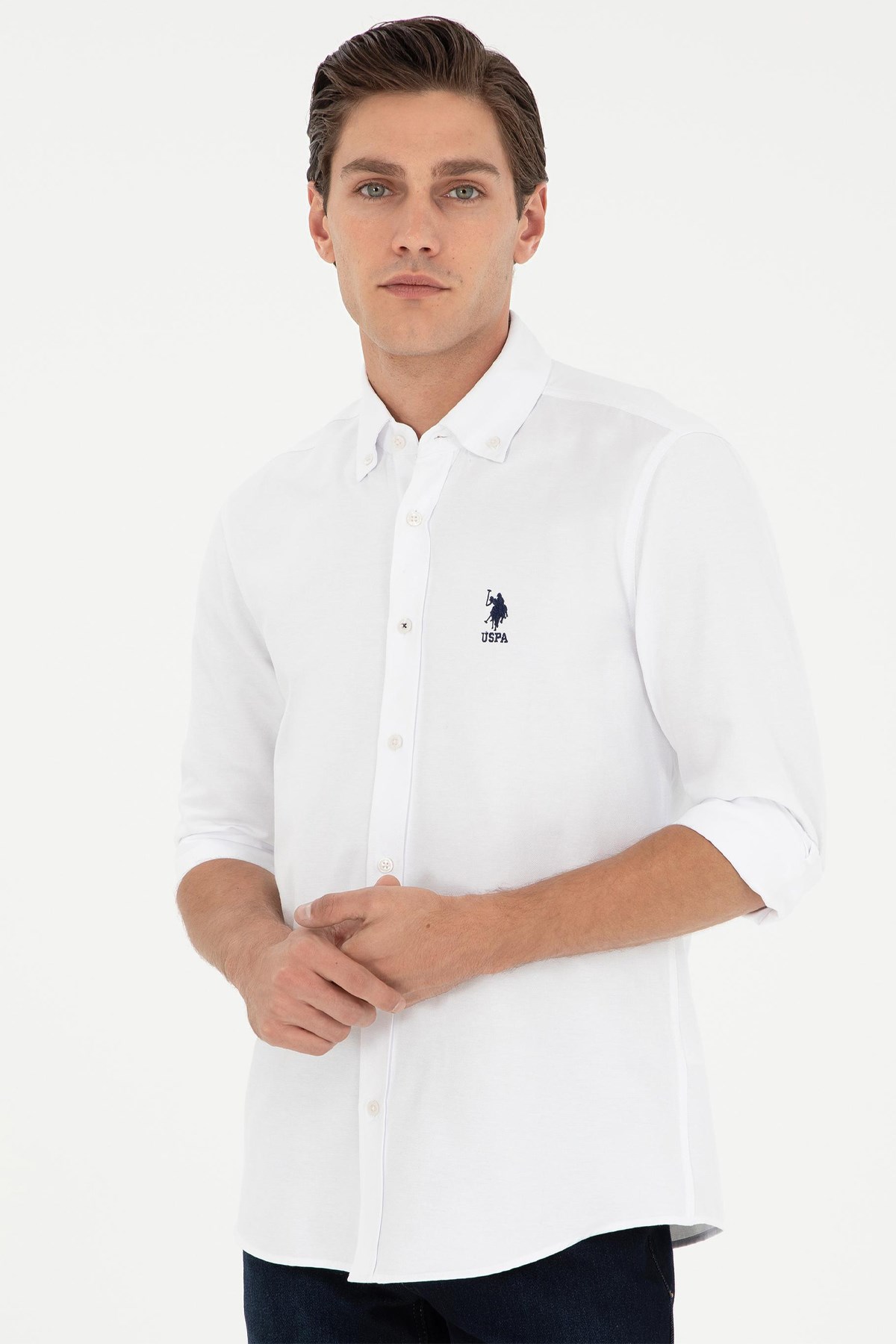 U.S. Polo Assn. Erkek Gömlek 50295897-VR013 Beyaz