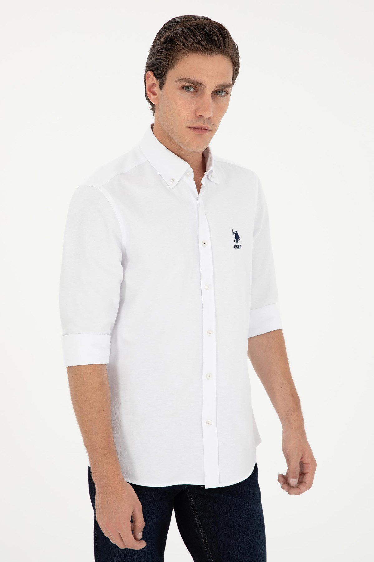 U.S. Polo Assn. Erkek Gömlek 50295897-VR013 Beyaz