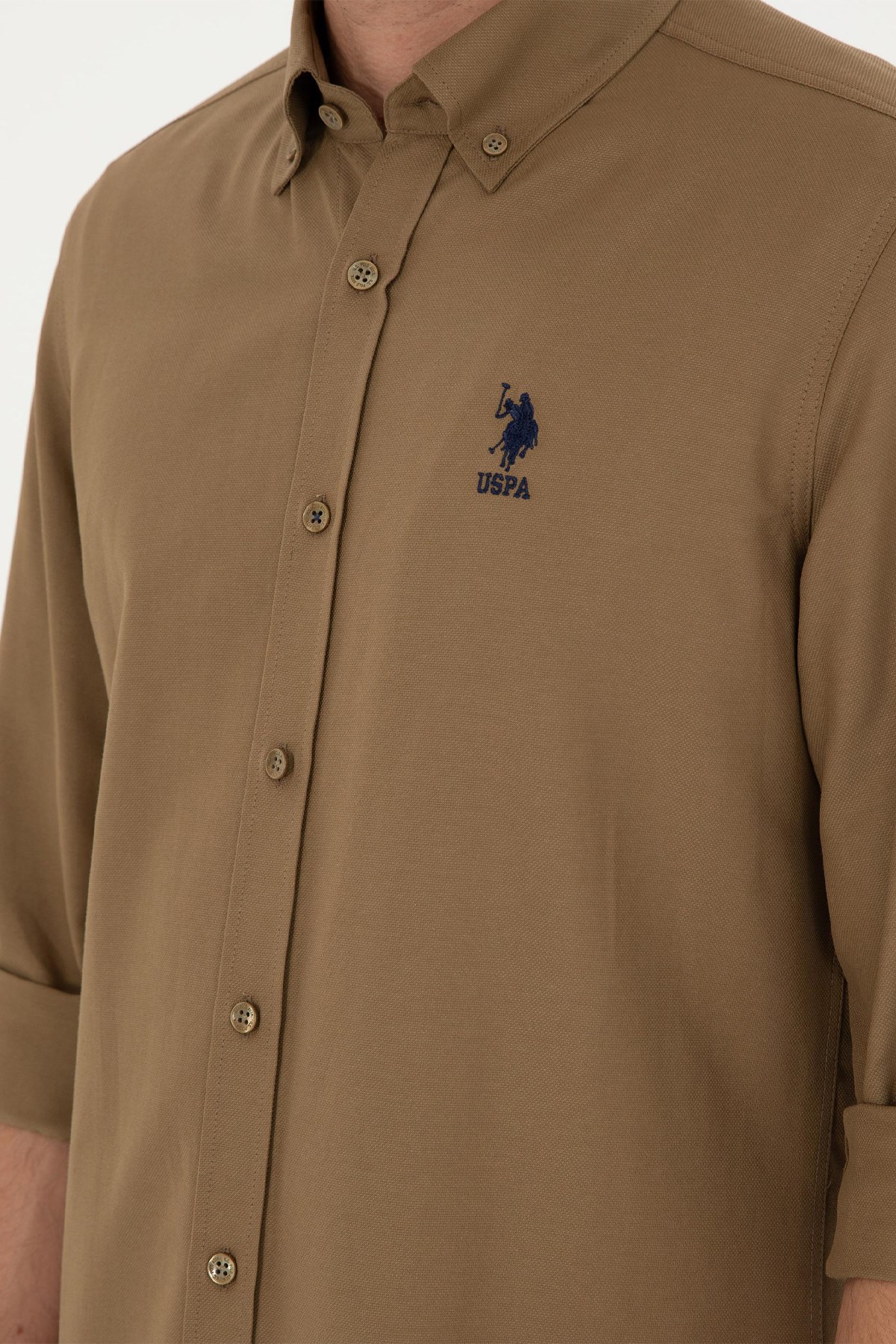U.S. Polo Assn. Erkek Gömlek 50295897-VR027 Haki