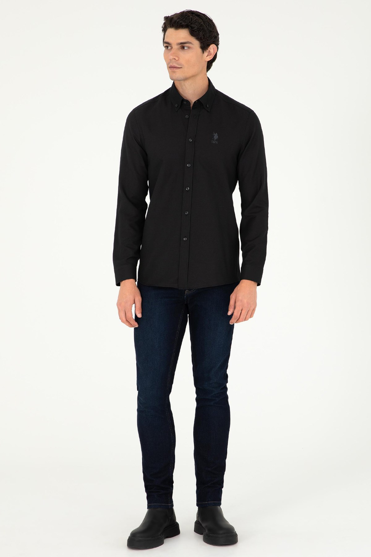U.S. Polo Assn. Erkek Gömlek 50295897-VR046 Siyah