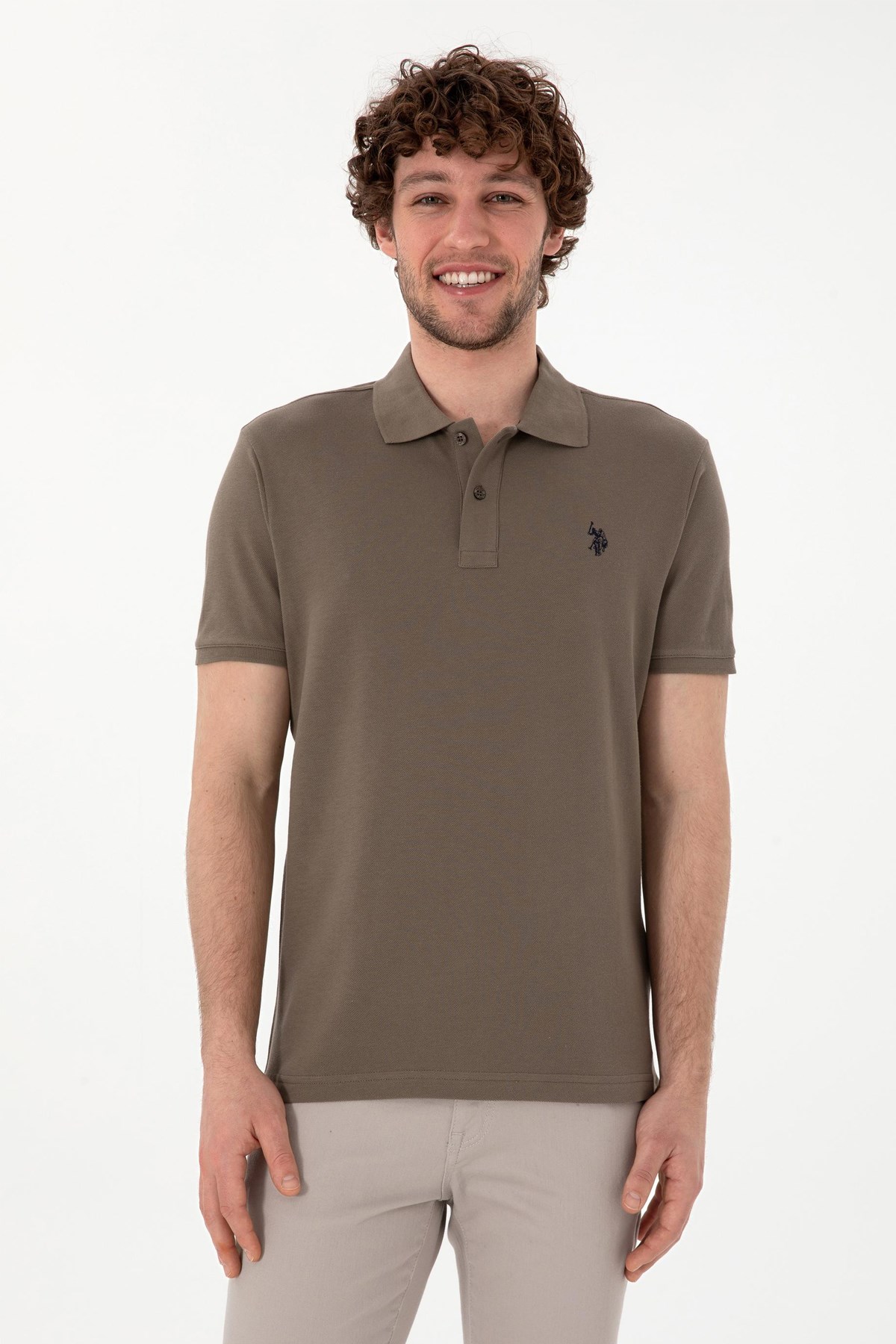 Us. Polo Assn. Erkek Tişört 50297984-Vr052 Bej