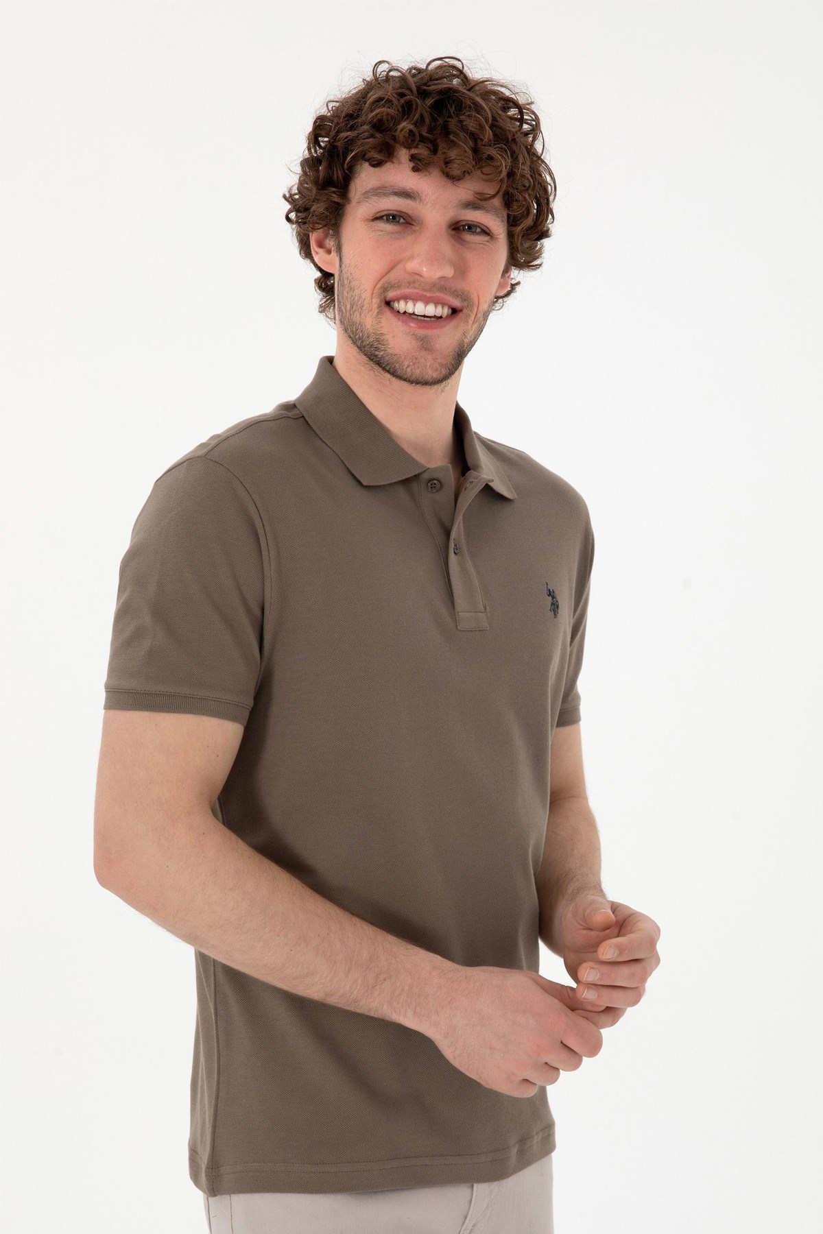 Us. Polo Assn. Erkek Tişört 50297984-Vr052 Bej