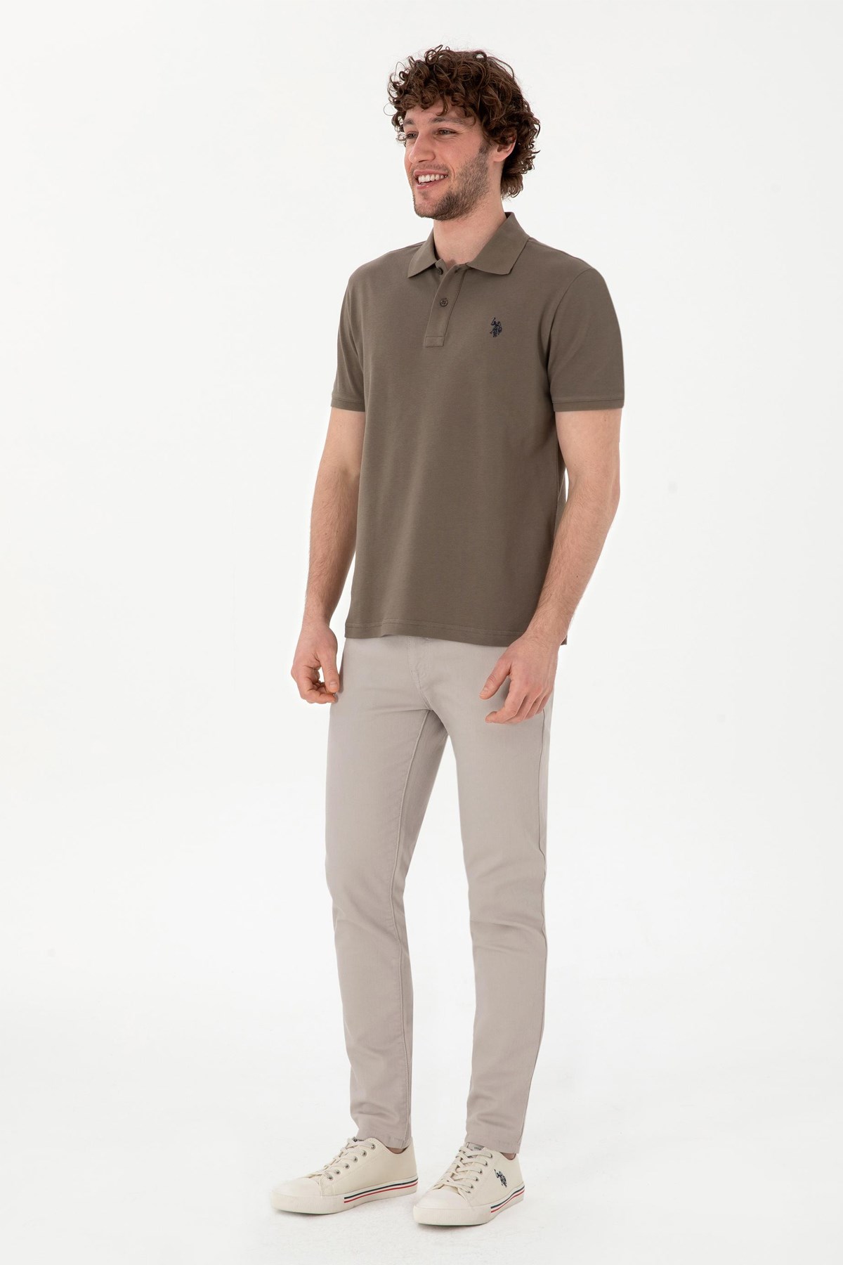 Us. Polo Assn. Erkek Tişört 50297984-Vr052 Bej