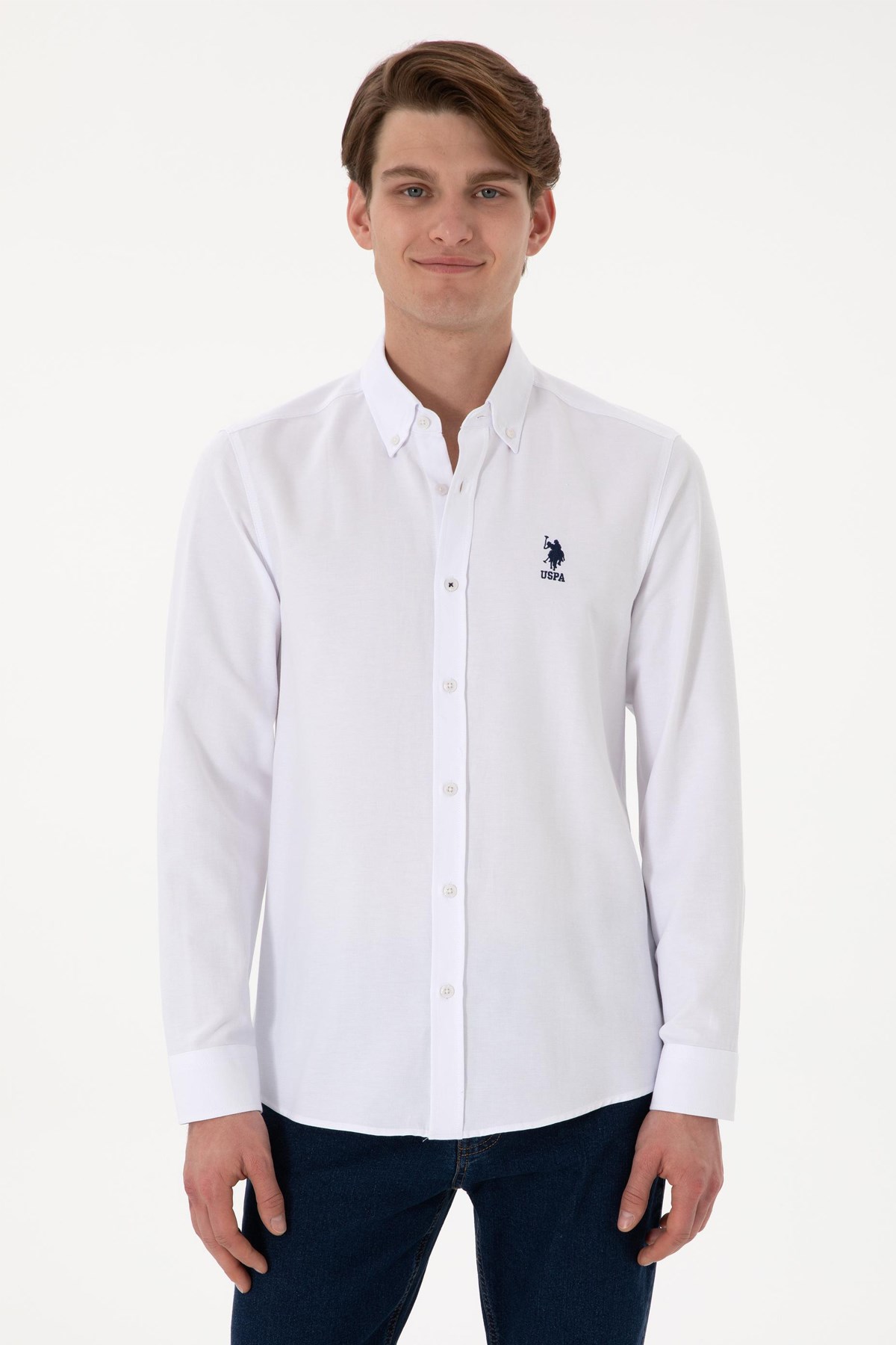 Us. Polo Assn. Erkek Gömlek 50297997-Vr013 Beyaz