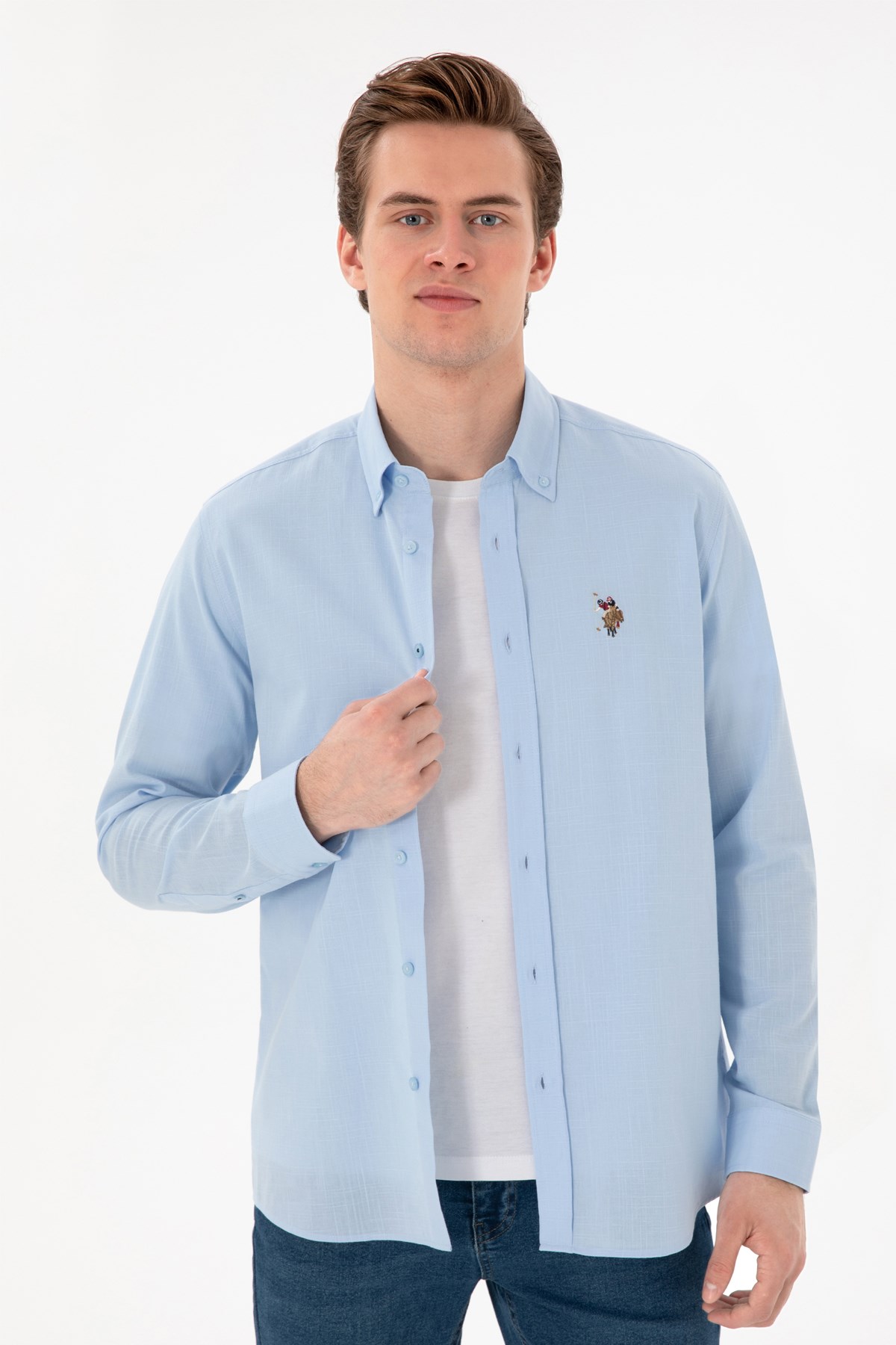 Us. Polo Assn. Erkek Gömlek 50298000-Vr003 Mavi