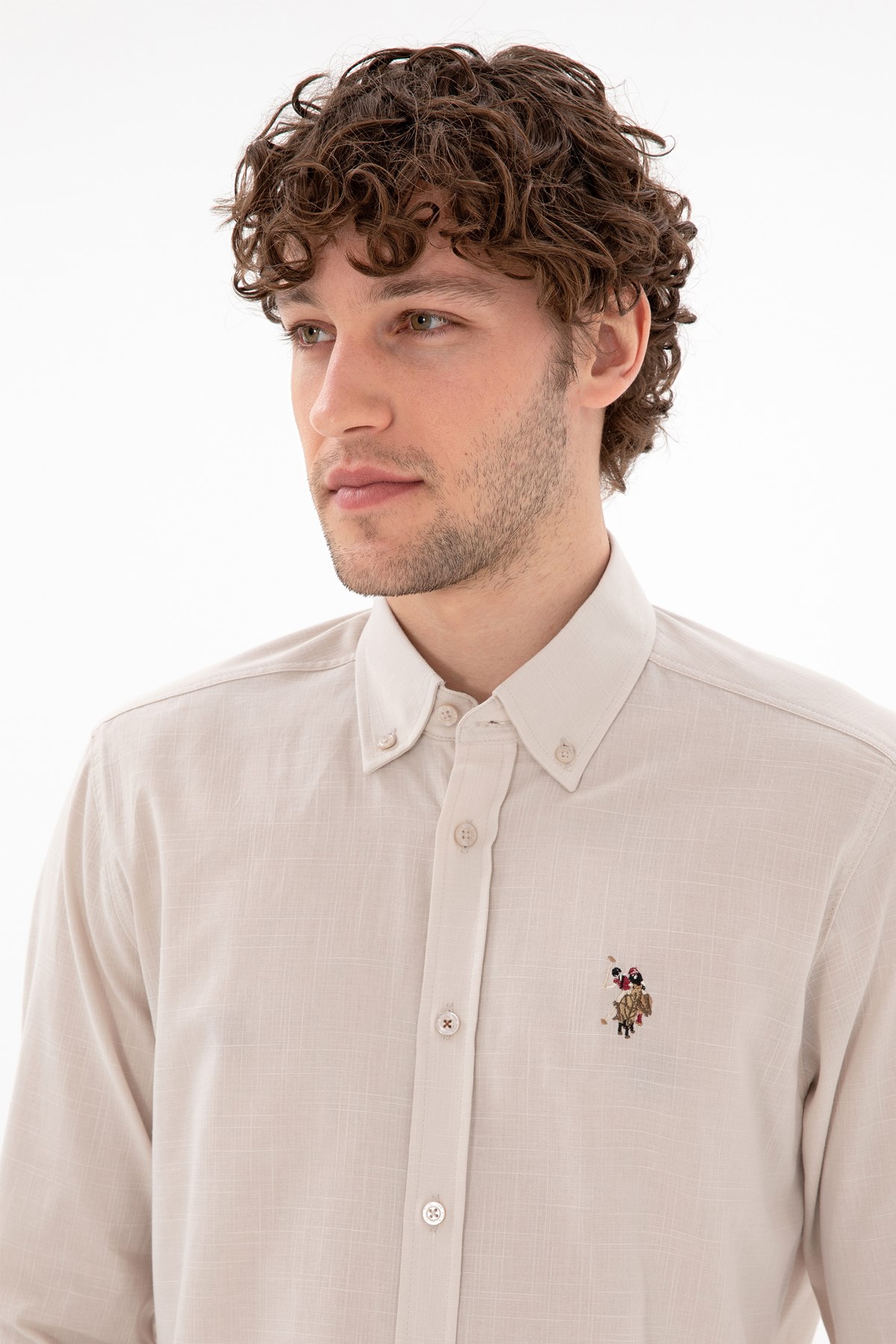 Us. Polo Assn. Erkek Gömlek 50298000-Vr049 Ekru
