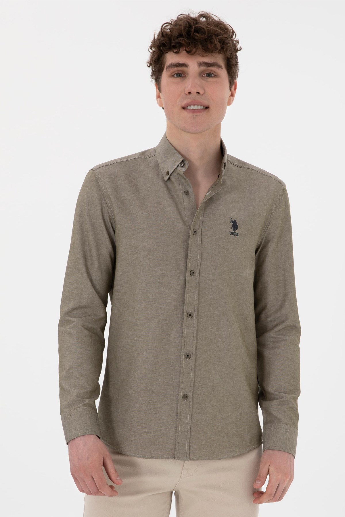 Us. Polo Assn. Erkek Gömlek 50298009-Vr052 Vizon