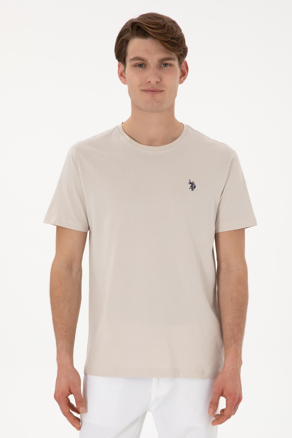 Us. Polo Assn. Erkek Tişört 50298035-Vr049 Bej