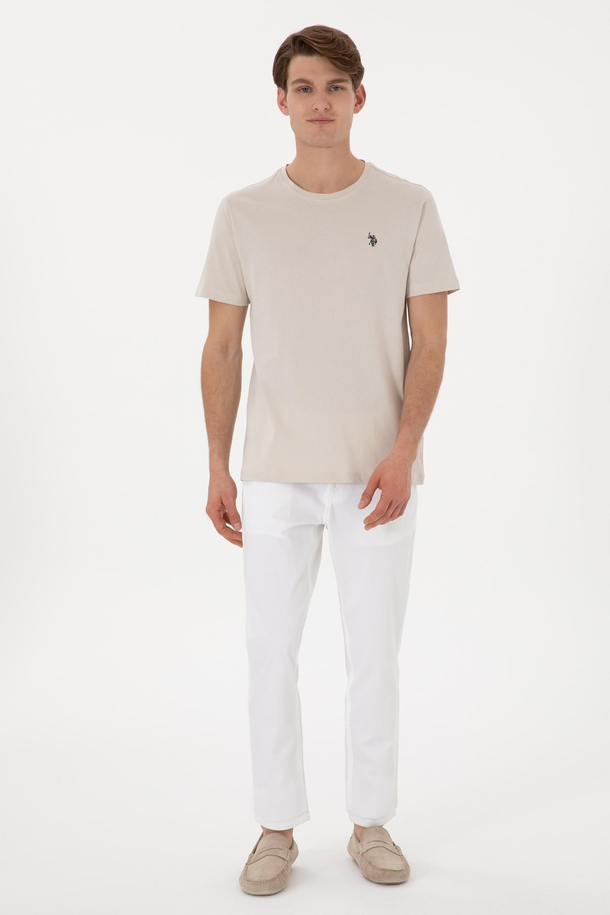 Us. Polo Assn. Erkek Tişört 50298035-Vr049 Bej