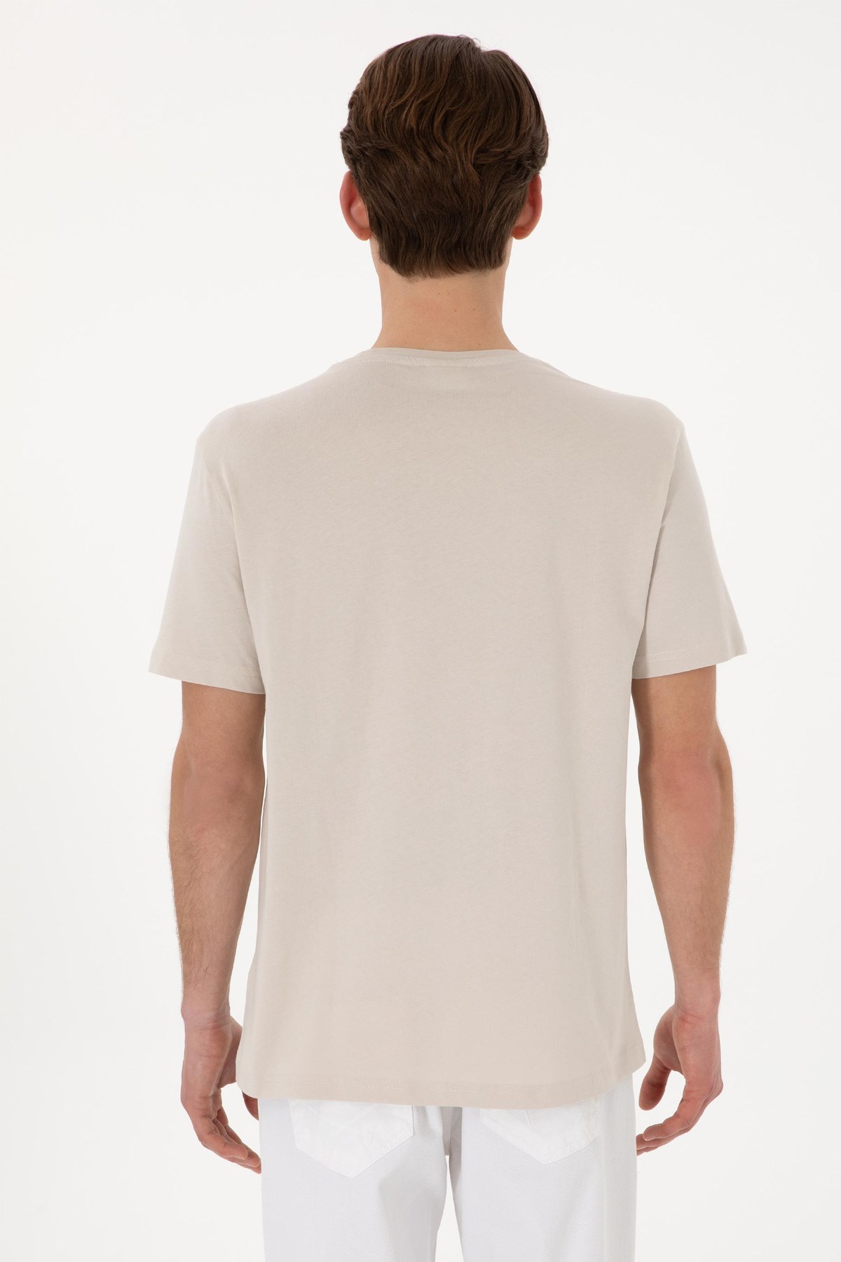 Us. Polo Assn. Erkek Tişört 50298035-Vr049 Bej