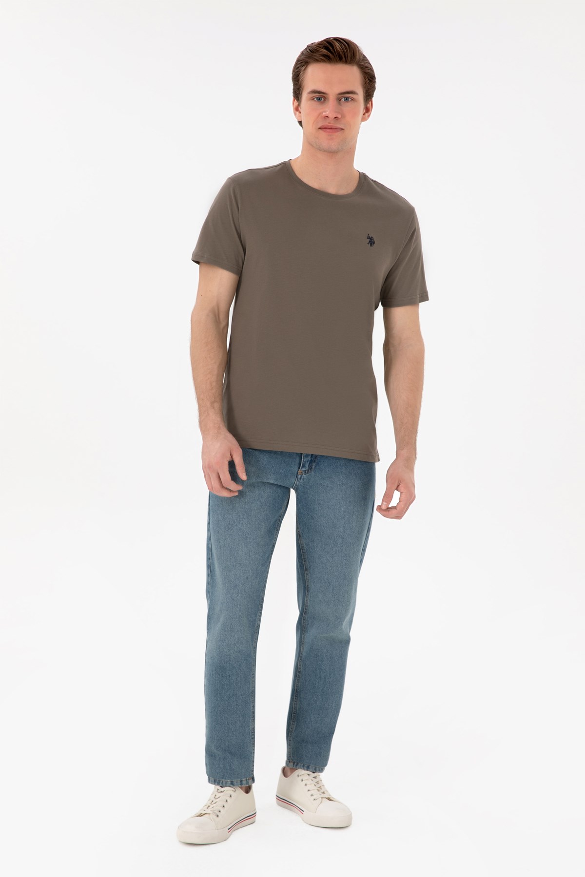 Us. Polo Assn. Erkek Tişört 50298035-Vr052 Bej