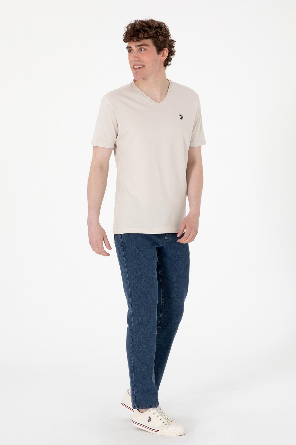 Us. Polo Assn. Erkek Tişört 50298043-Vr049 Bej