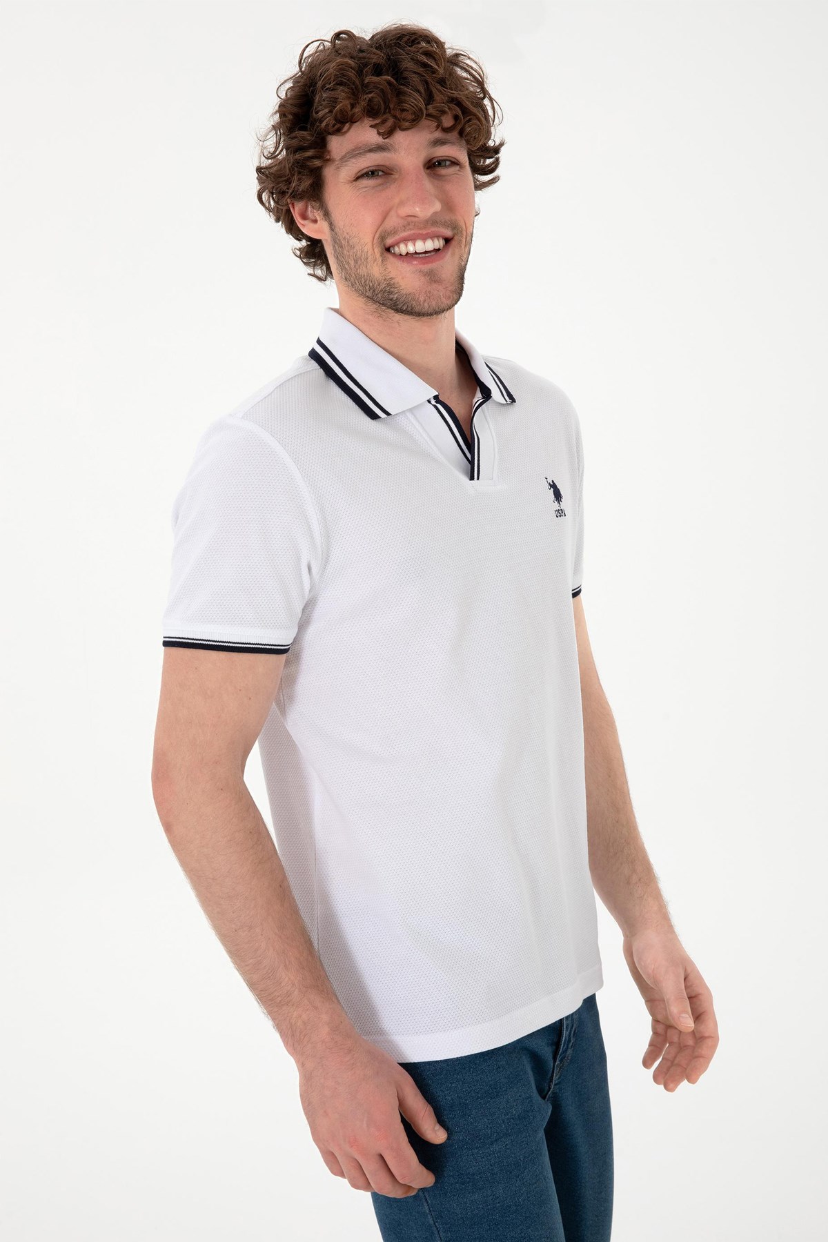 Us. Polo Assn. Erkek Tişört 50298081-Vr013 Beyaz