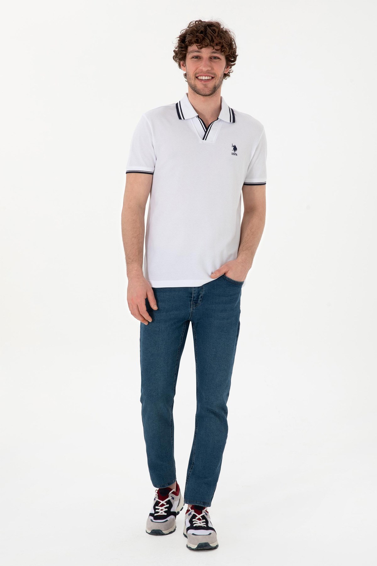 Us. Polo Assn. Erkek Tişört 50298081-Vr013 Beyaz