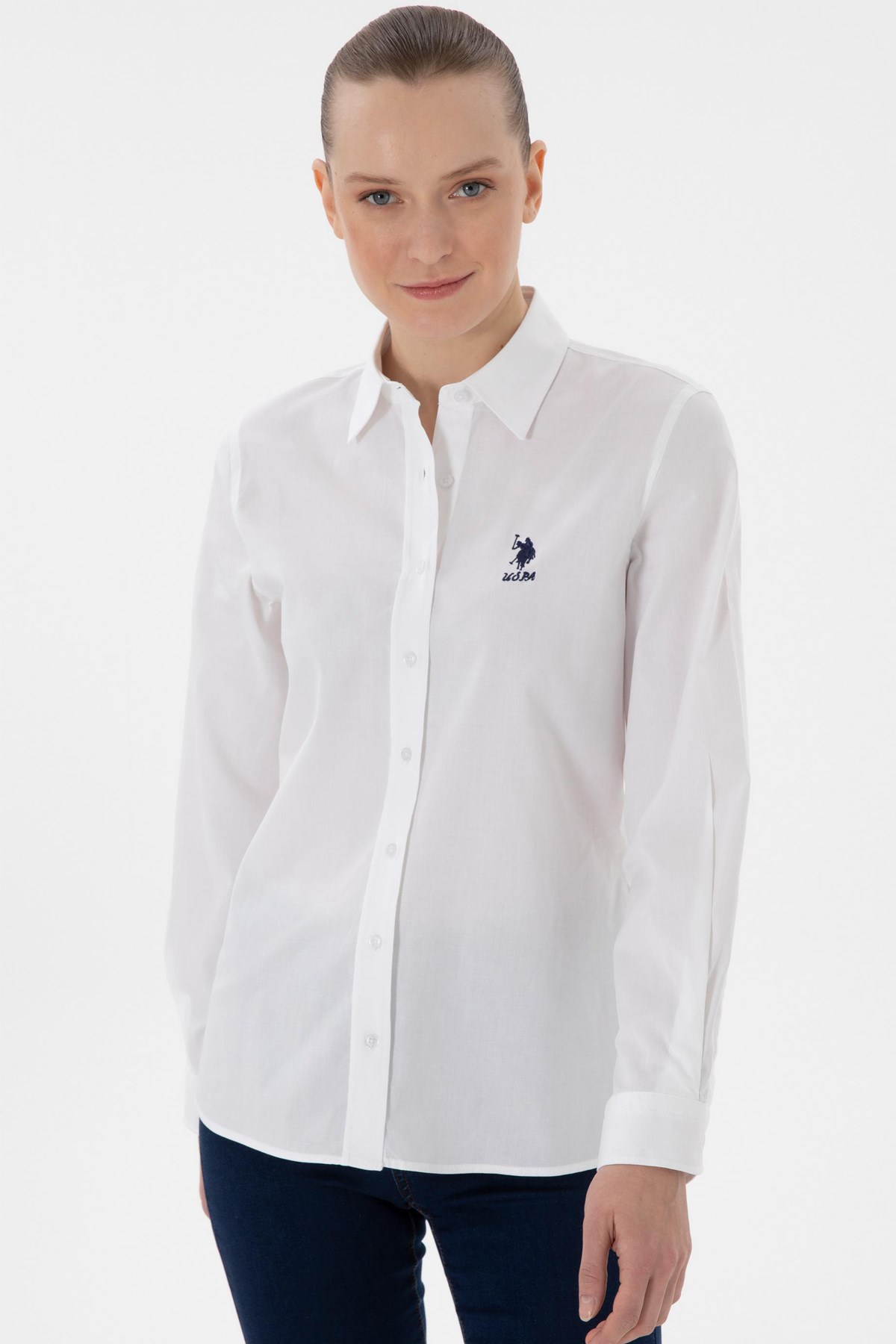 Us. Polo Assn. Kadın Gömlek 50298091-Vr013 Beyaz