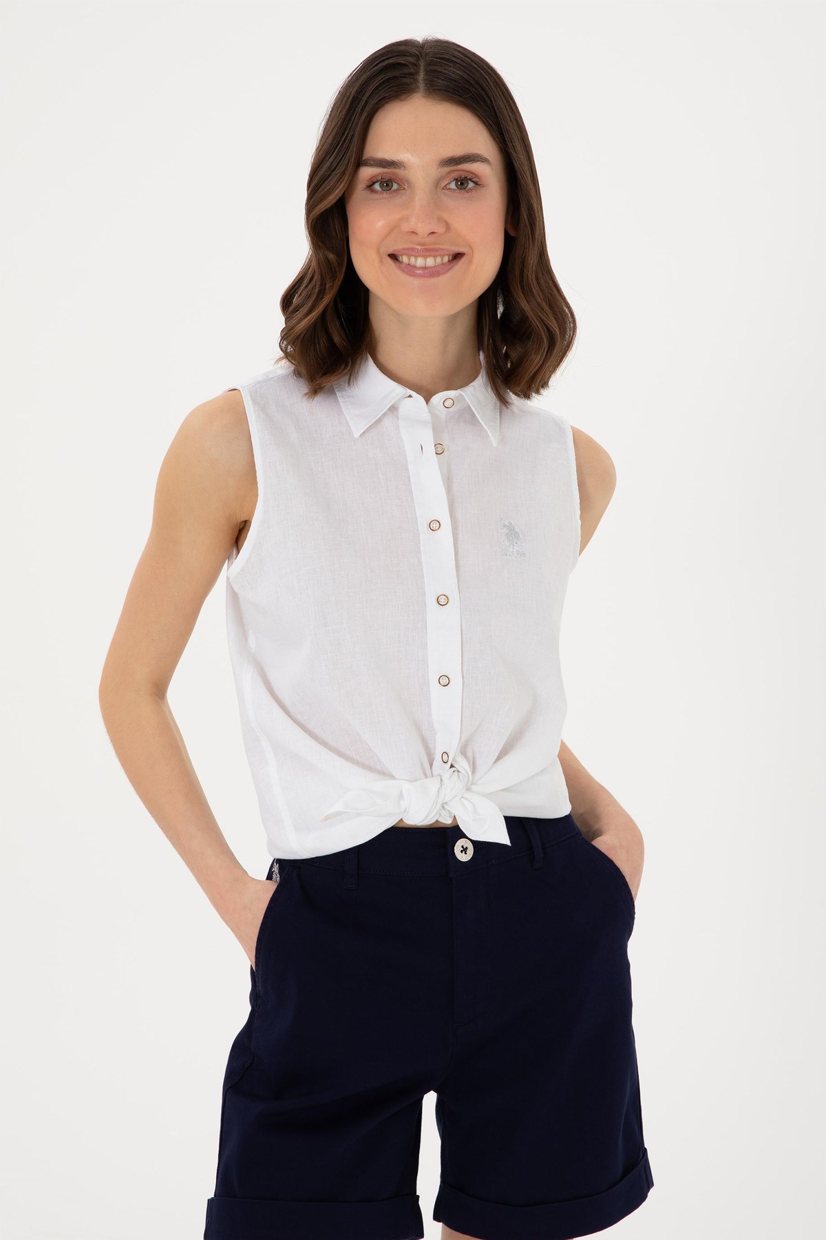 Us. Polo Assn. Kadın Gömlek 50298111-Vr013 Beyaz