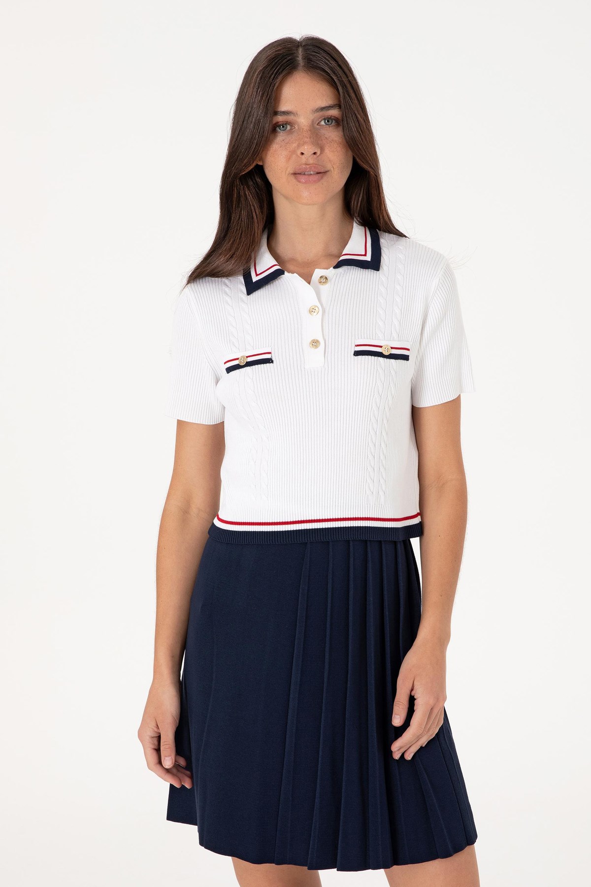Us. Polo Assn. Kadın Triko Ve Kazak 50299343-Vr013 Beyaz