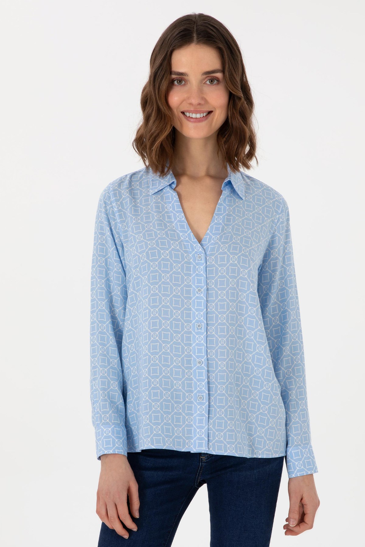 Us. Polo Assn. Kadın Gömlek 50299453-Vr003 Mavi