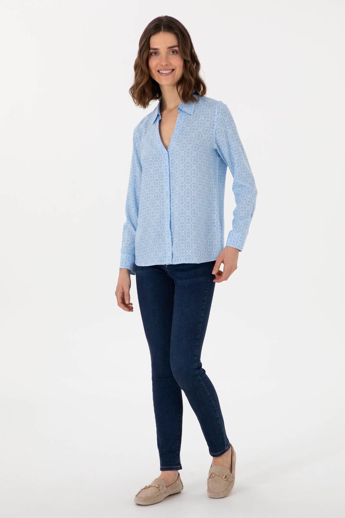 Us. Polo Assn. Kadın Gömlek 50299453-Vr003 Mavi