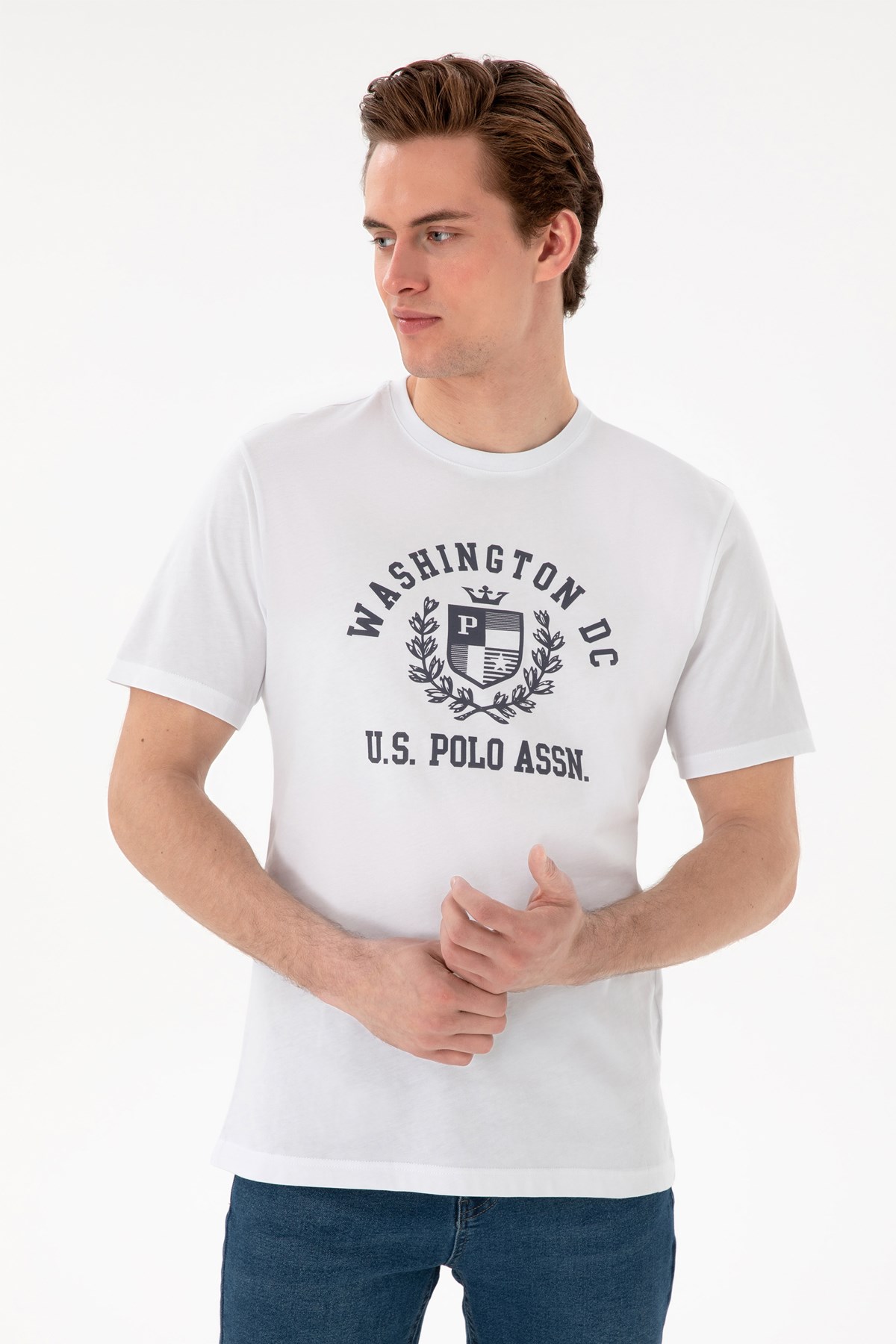 Us. Polo Assn. Erkek Tişört 50299535-Vr013 Beyaz