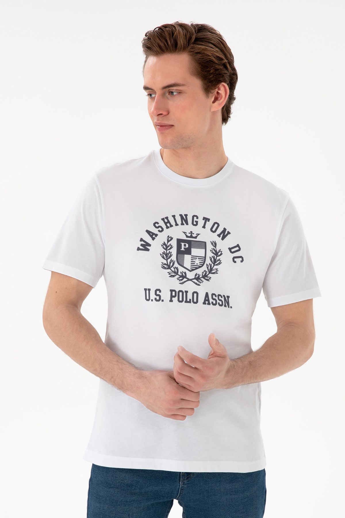 Us. Polo Assn. Erkek Tişört 50299535-Vr013 Beyaz
