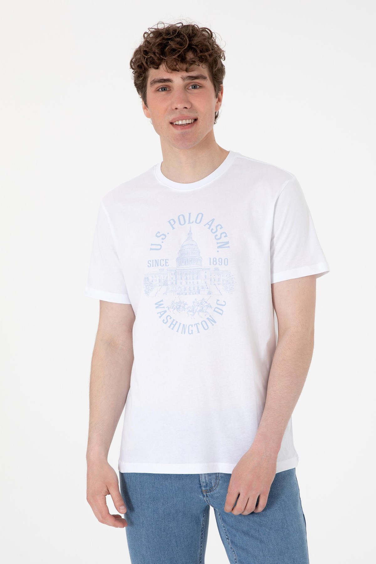 Us. Polo Assn. Erkek Tişört 50299545-Vr013 Beyaz