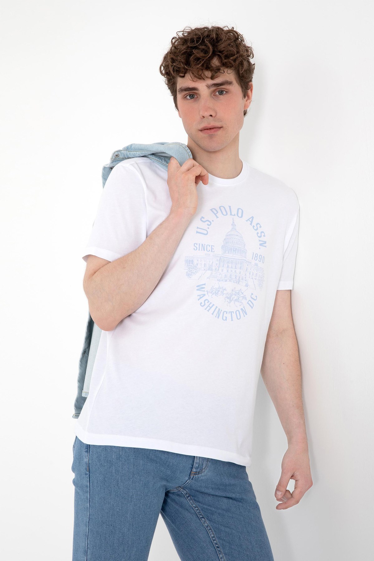 Us. Polo Assn. Erkek Tişört 50299545-Vr013 Beyaz