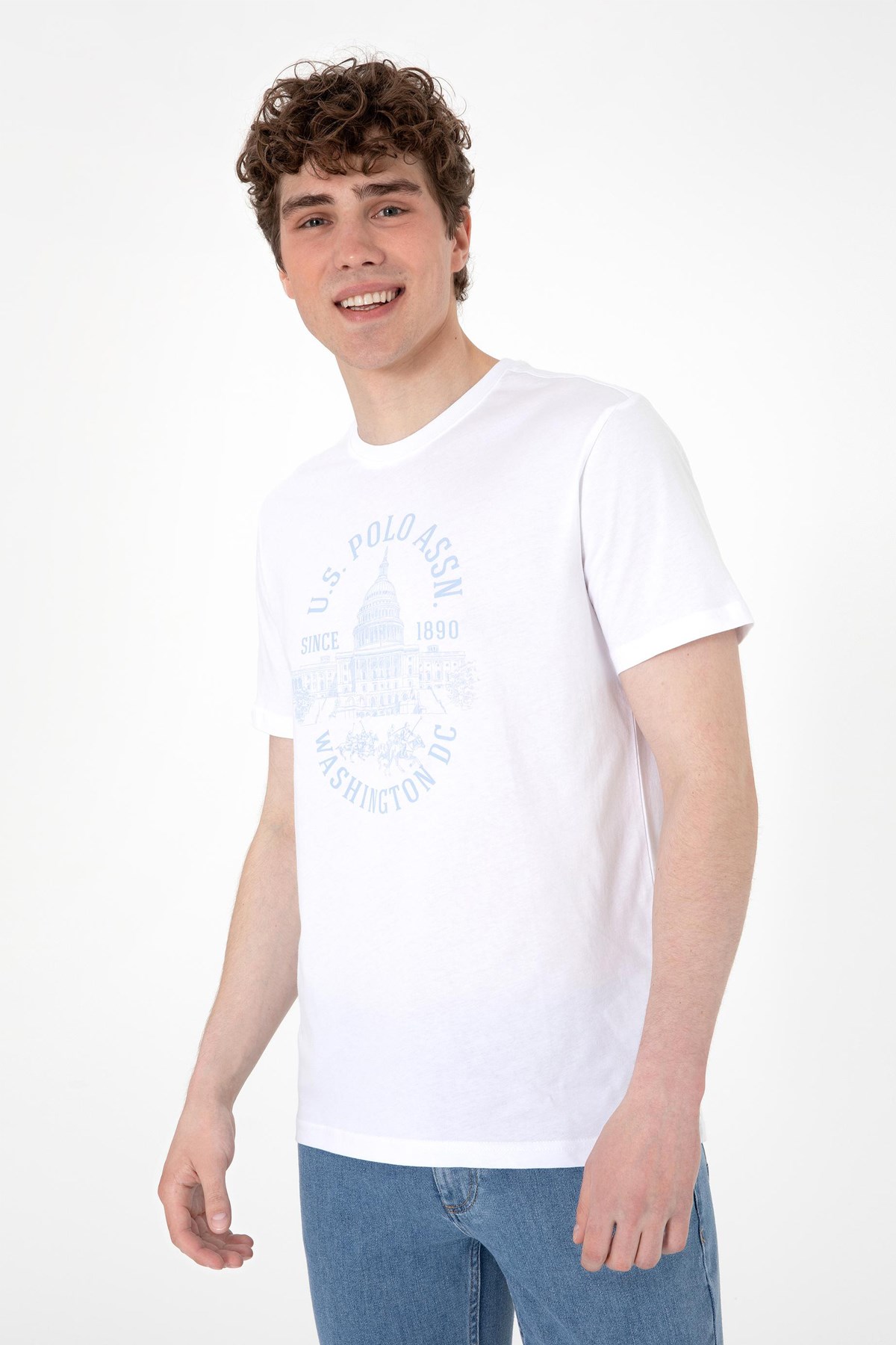 Us. Polo Assn. Erkek Tişört 50299545-Vr013 Beyaz