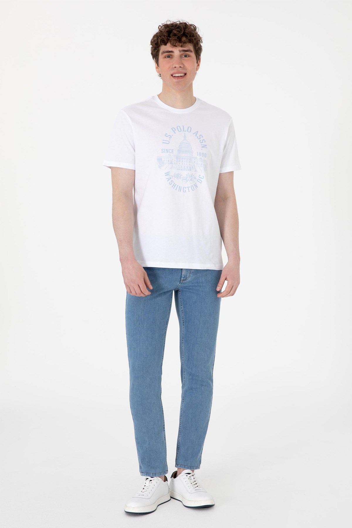 Us. Polo Assn. Erkek Tişört 50299545-Vr013 Beyaz