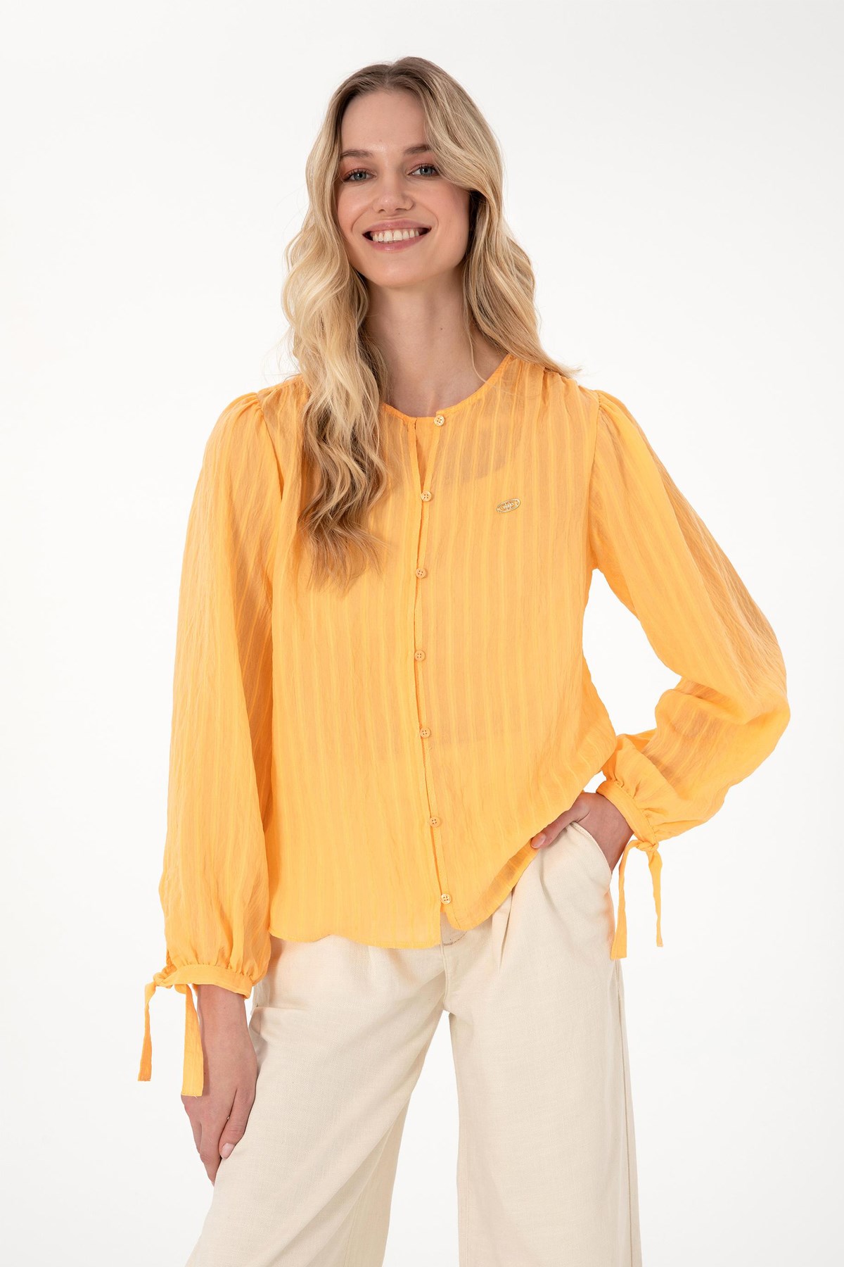 Us. Polo Assn. Kadın Gömlek 50299609-Vr202 Sarı