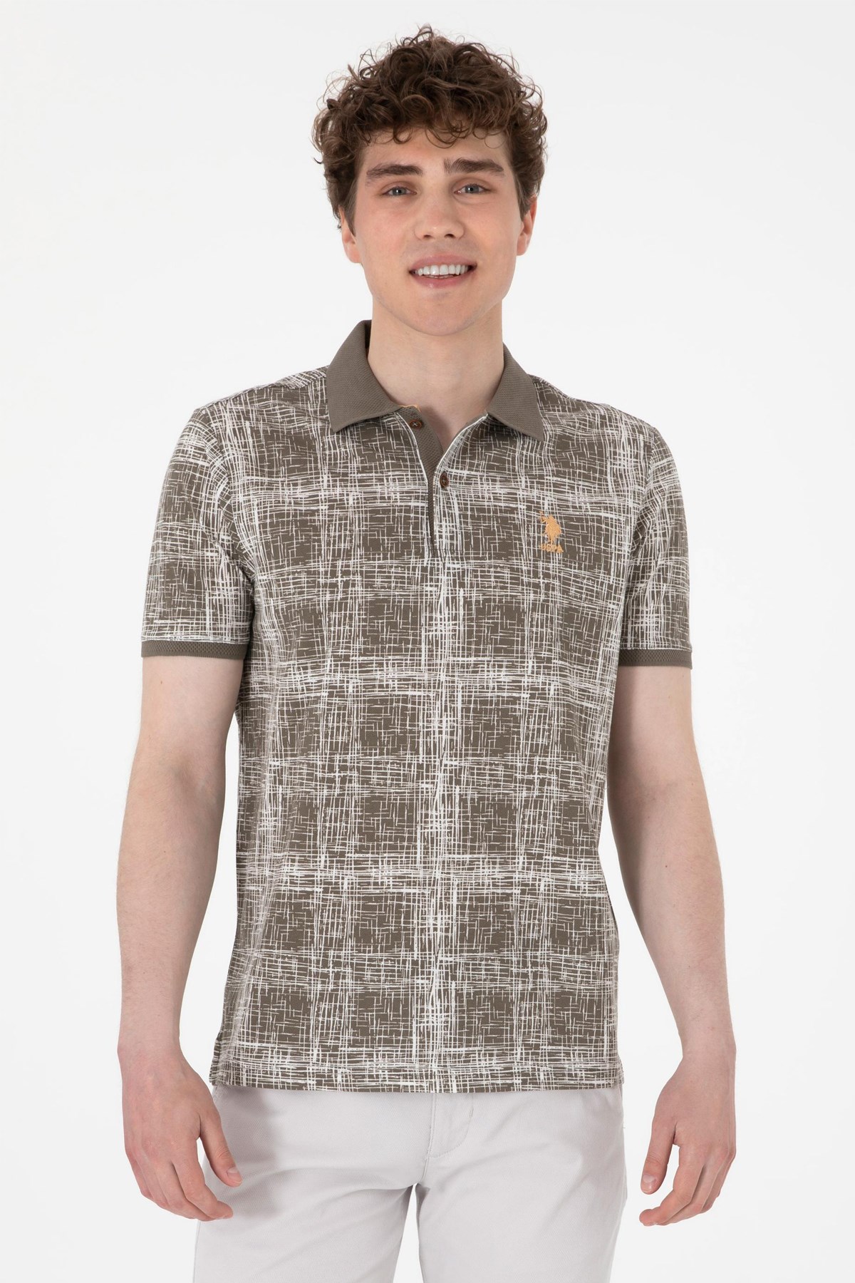 Us. Polo Assn. Erkek Tişört 50299641-Vr052 Bej