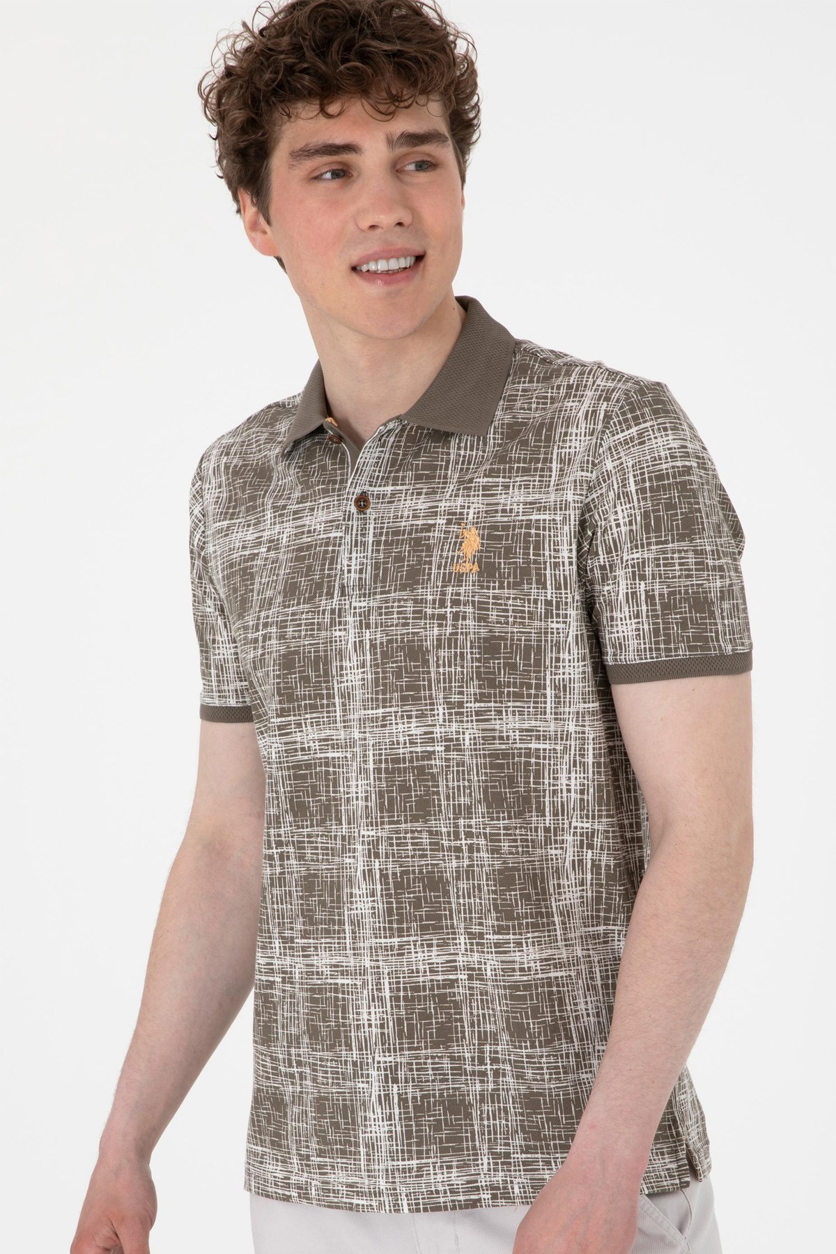 Us. Polo Assn. Erkek Tişört 50299641-Vr052 Bej