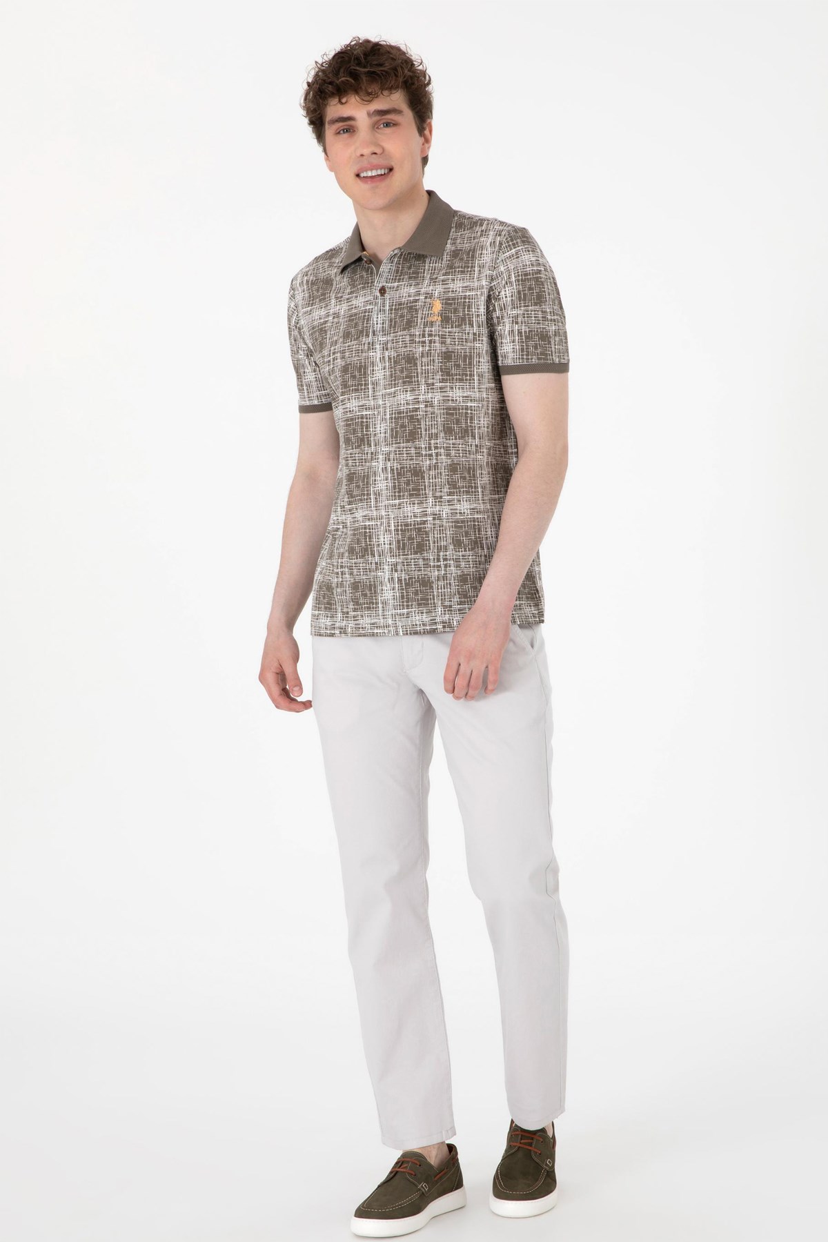 Us. Polo Assn. Erkek Tişört 50299641-Vr052 Bej