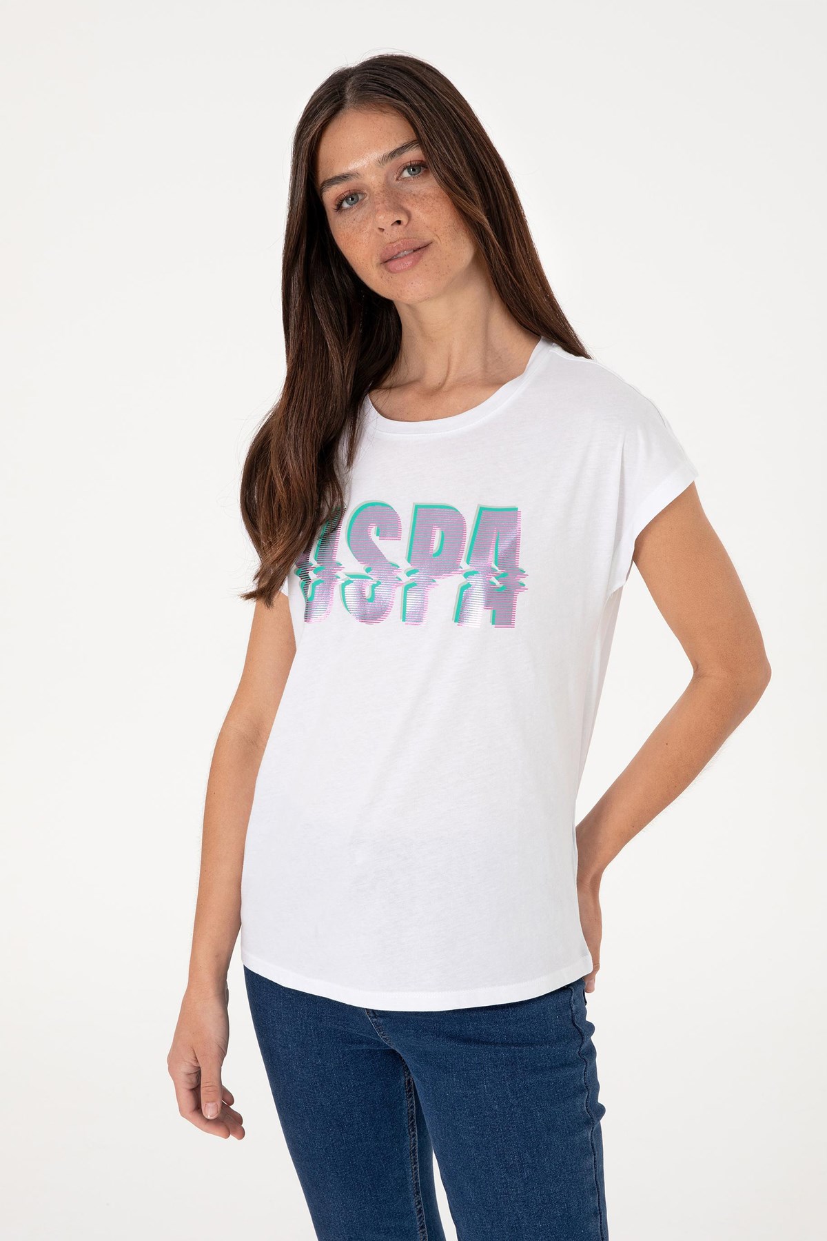 Us. Polo Assn. Kadın Tişört 50299764-Vr013 Beyaz